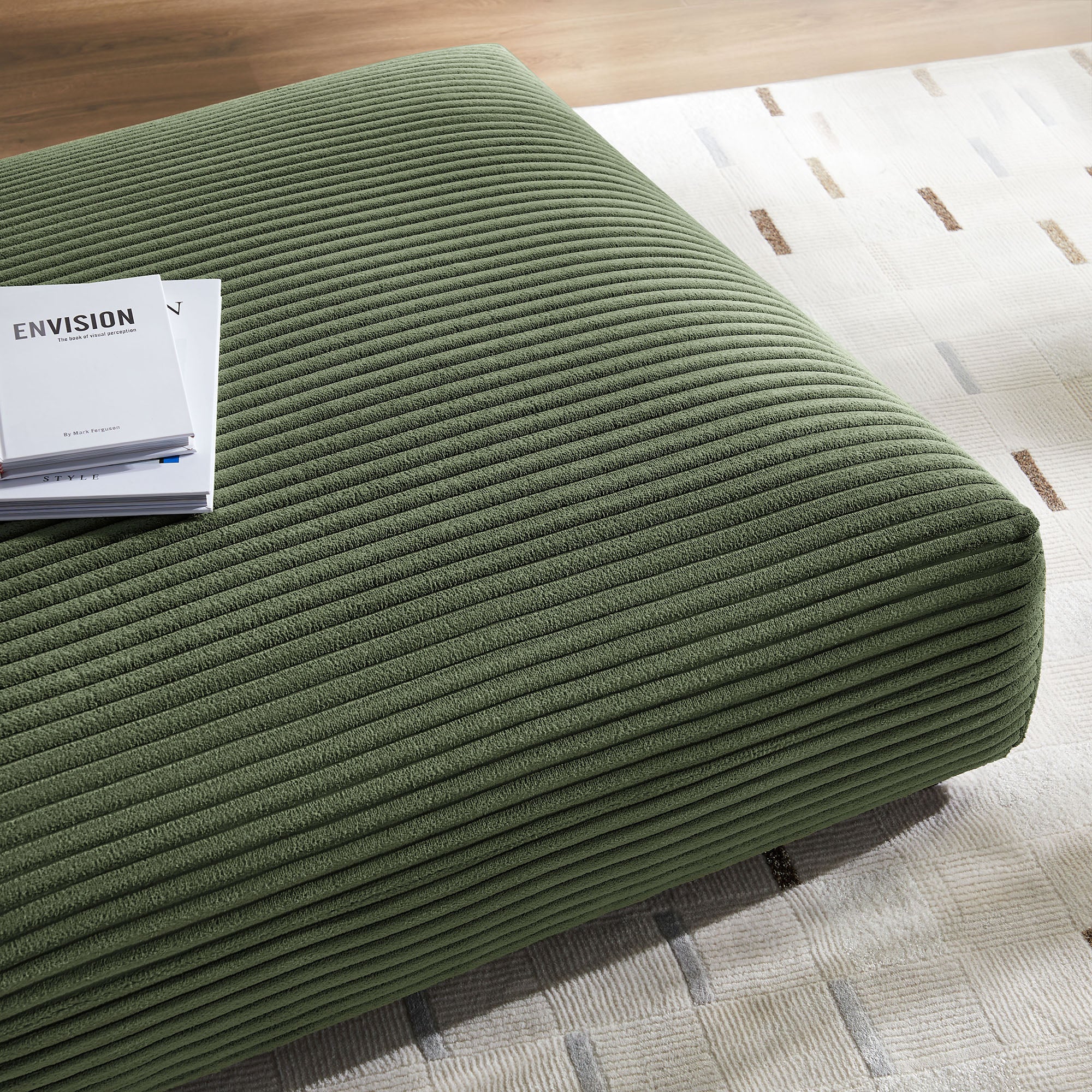 Solace Modular Corduroy Upholstered Ottoman by Modway - Best Buy Furniture