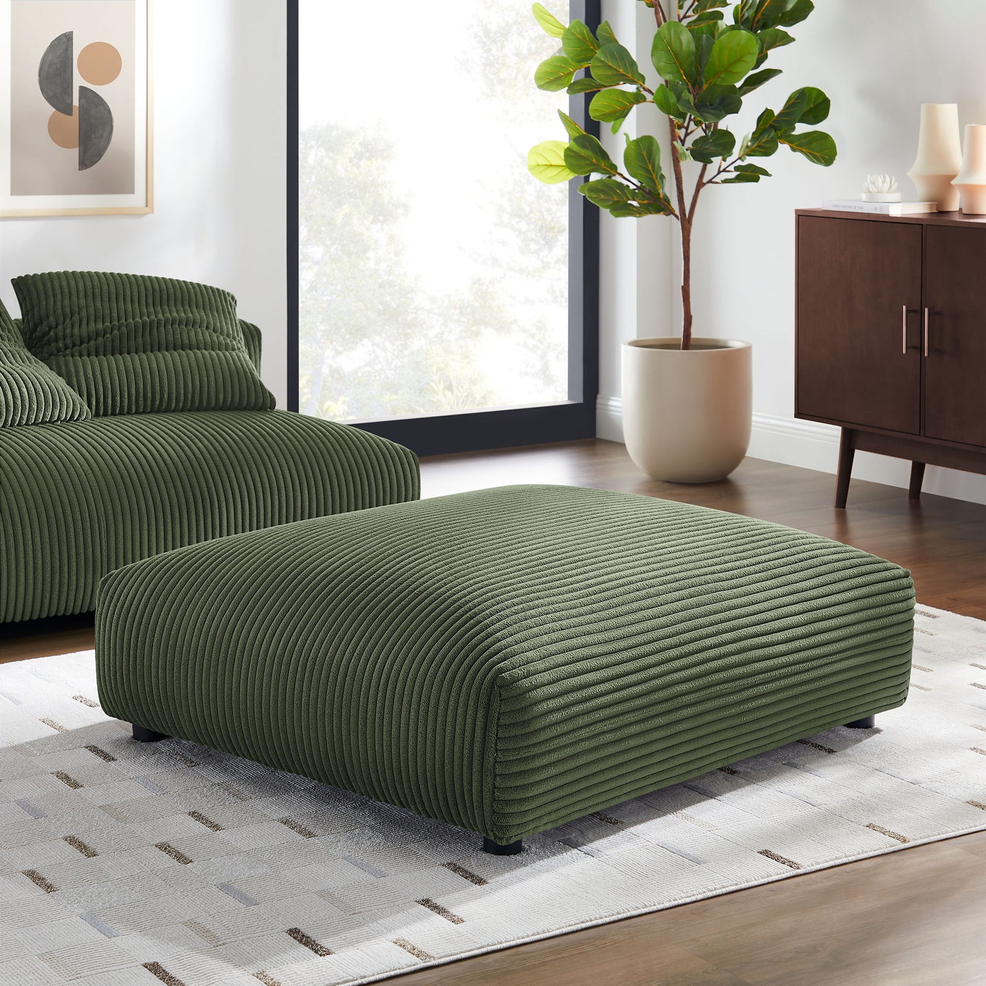 Solace Modular Corduroy Upholstered Ottoman by Modway - Best Buy Furniture