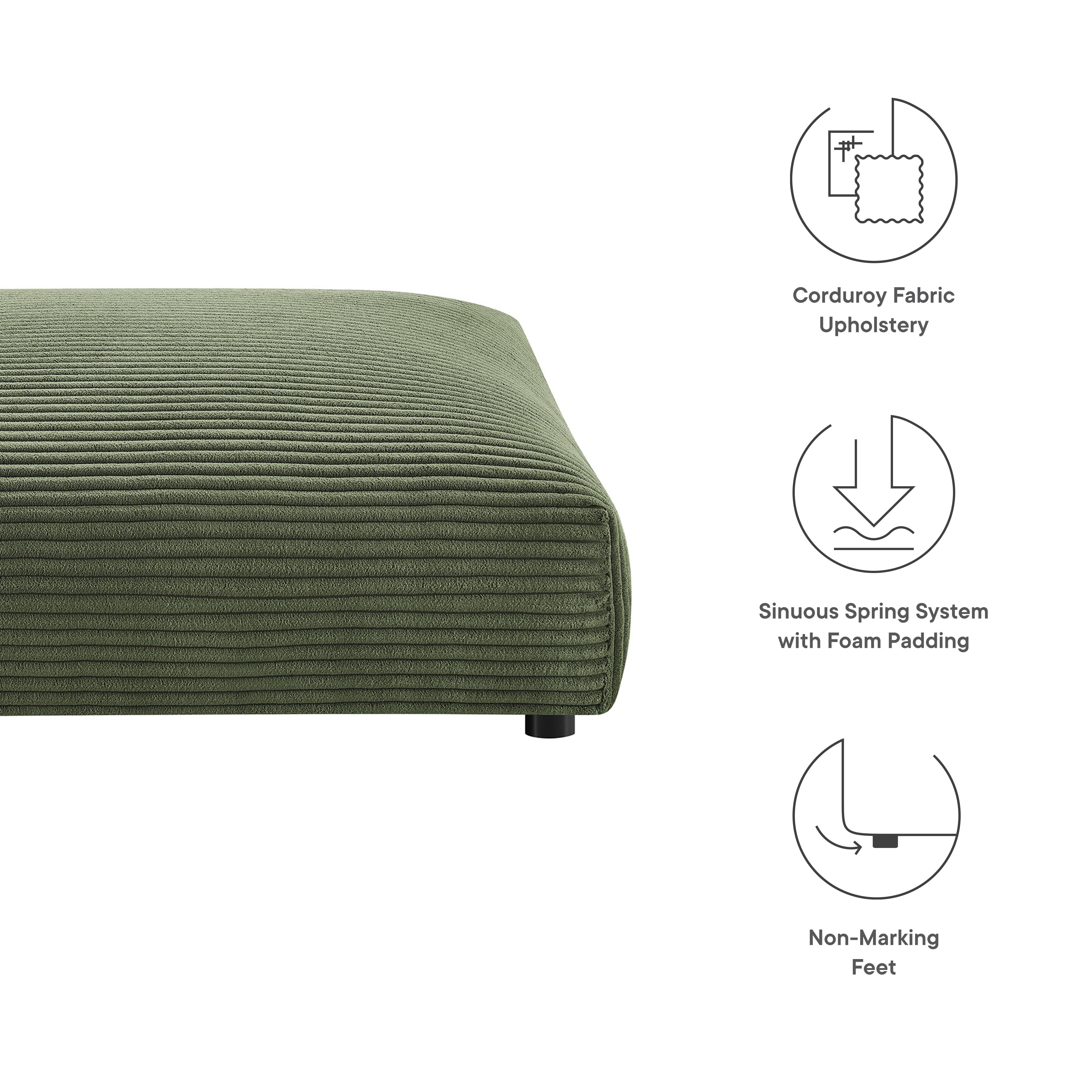Solace Modular Corduroy Upholstered Ottoman by Modway - Best Buy Furniture