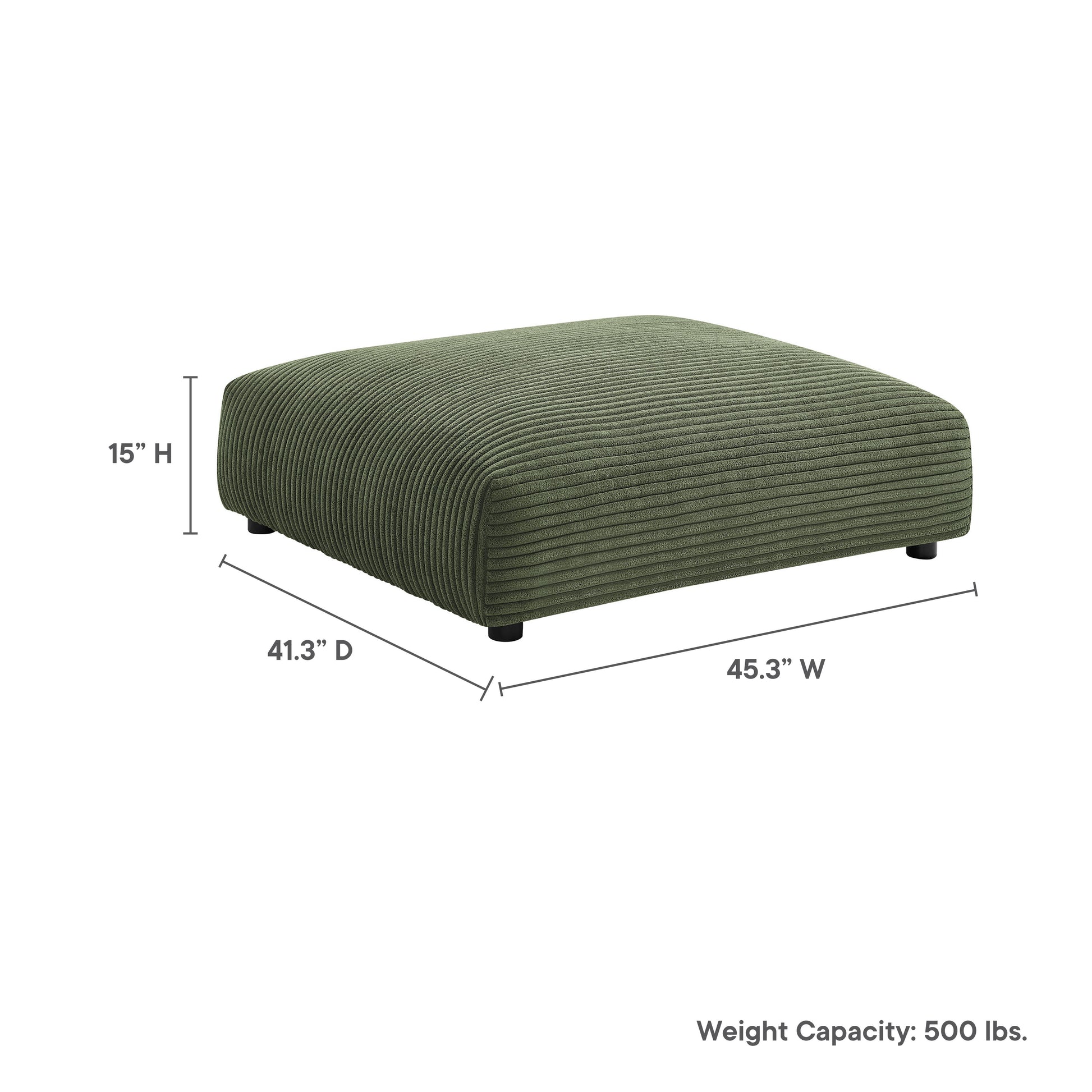Solace Modular Corduroy Upholstered Ottoman by Modway - Best Buy Furniture