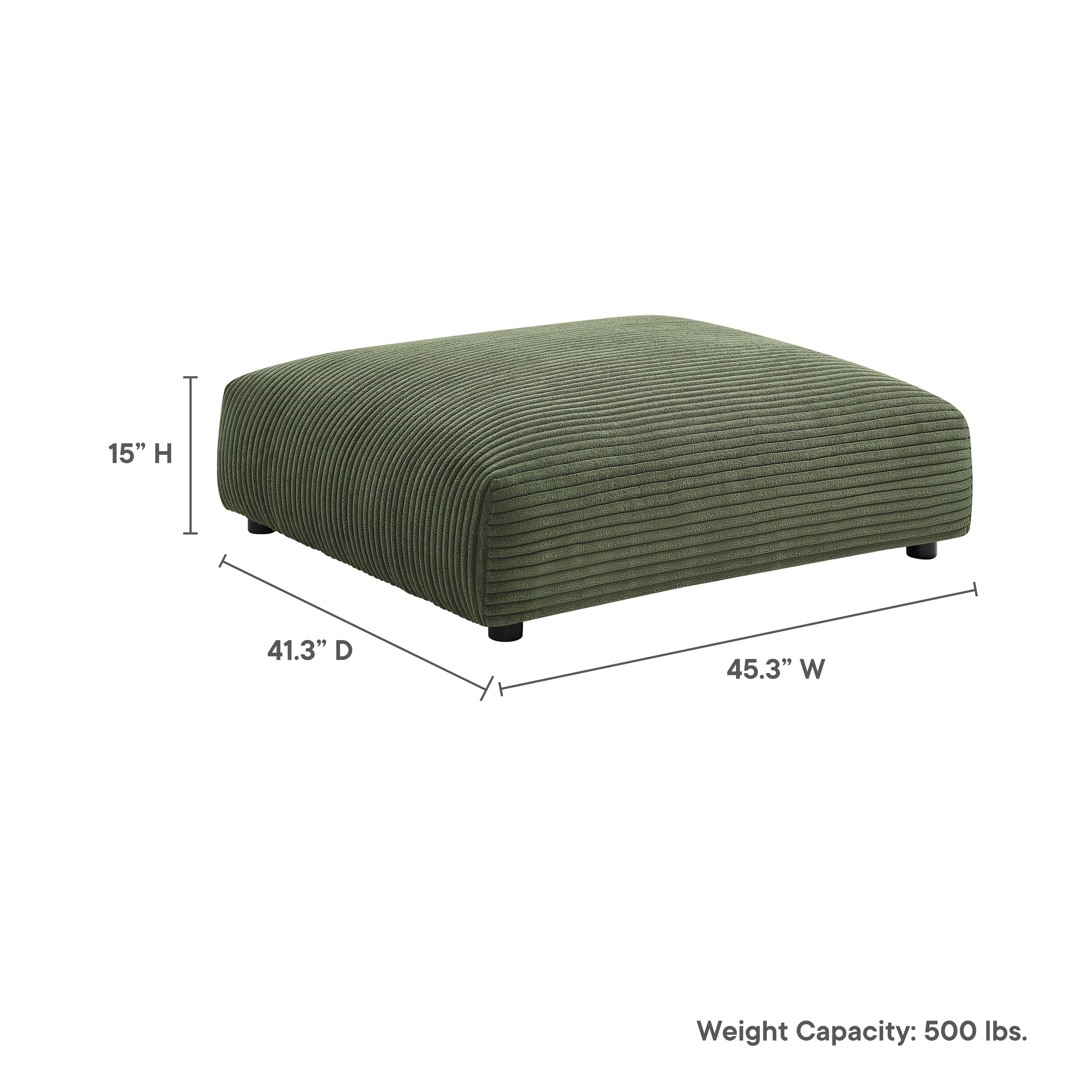 Solace Modular Corduroy Upholstered Ottoman by Modway - Best Buy Furniture