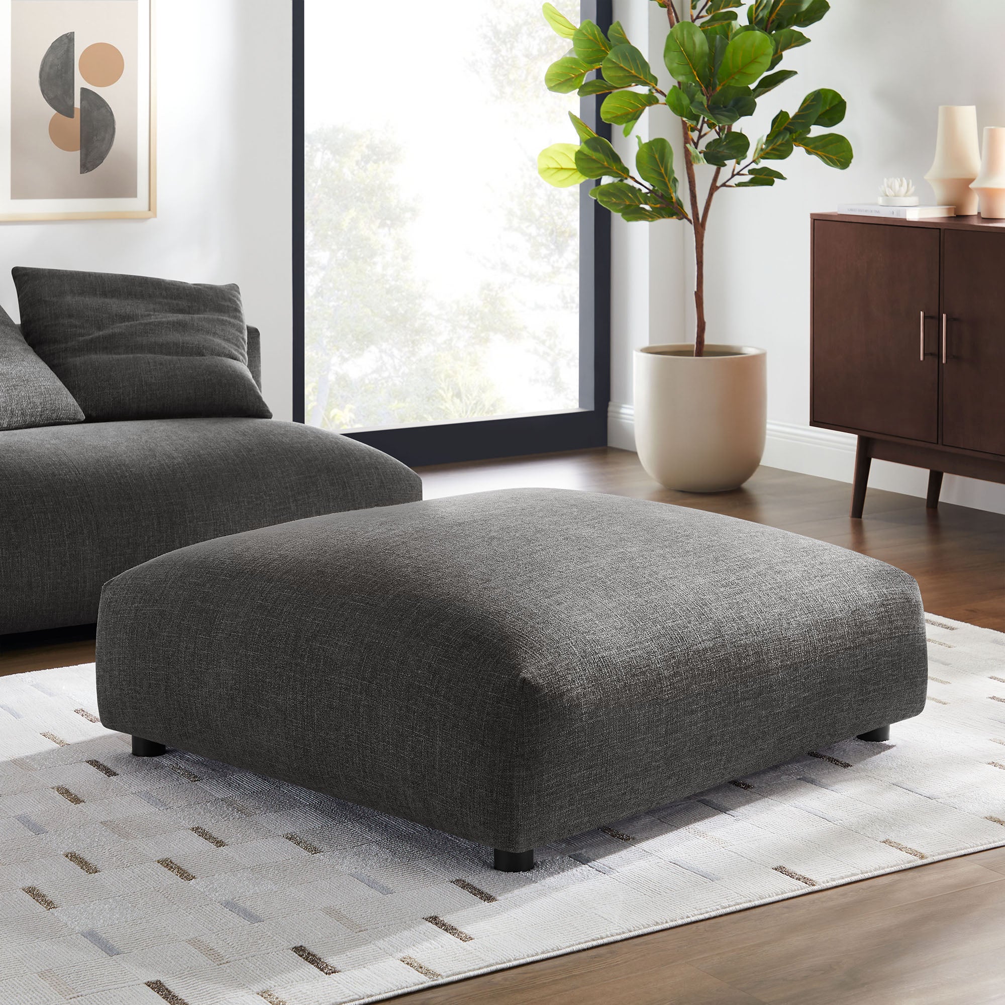 Solace Modular Upholstered Fabric Ottoman by Modway - Best Buy Furniture