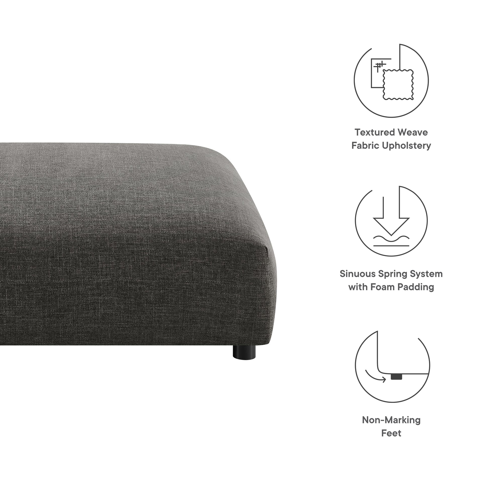 Solace Modular Upholstered Fabric Ottoman by Modway - Best Buy Furniture