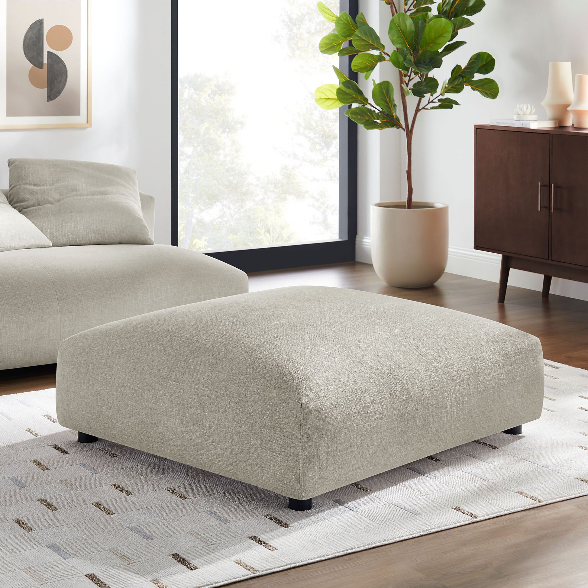 Solace Modular Upholstered Fabric Ottoman by Modway - Best Buy Furniture
