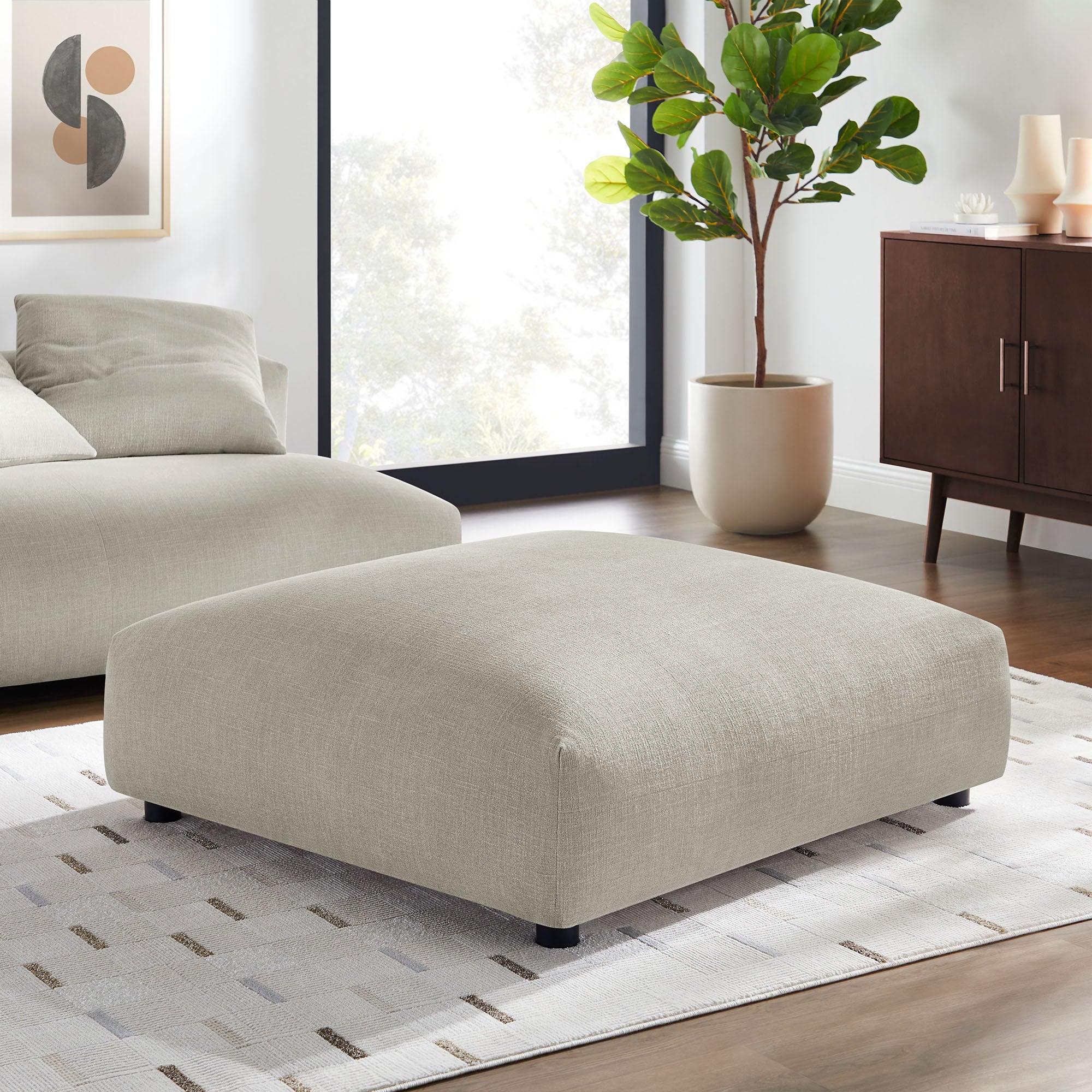 Solace Modular Upholstered Fabric Ottoman by Modway - Best Buy Furniture