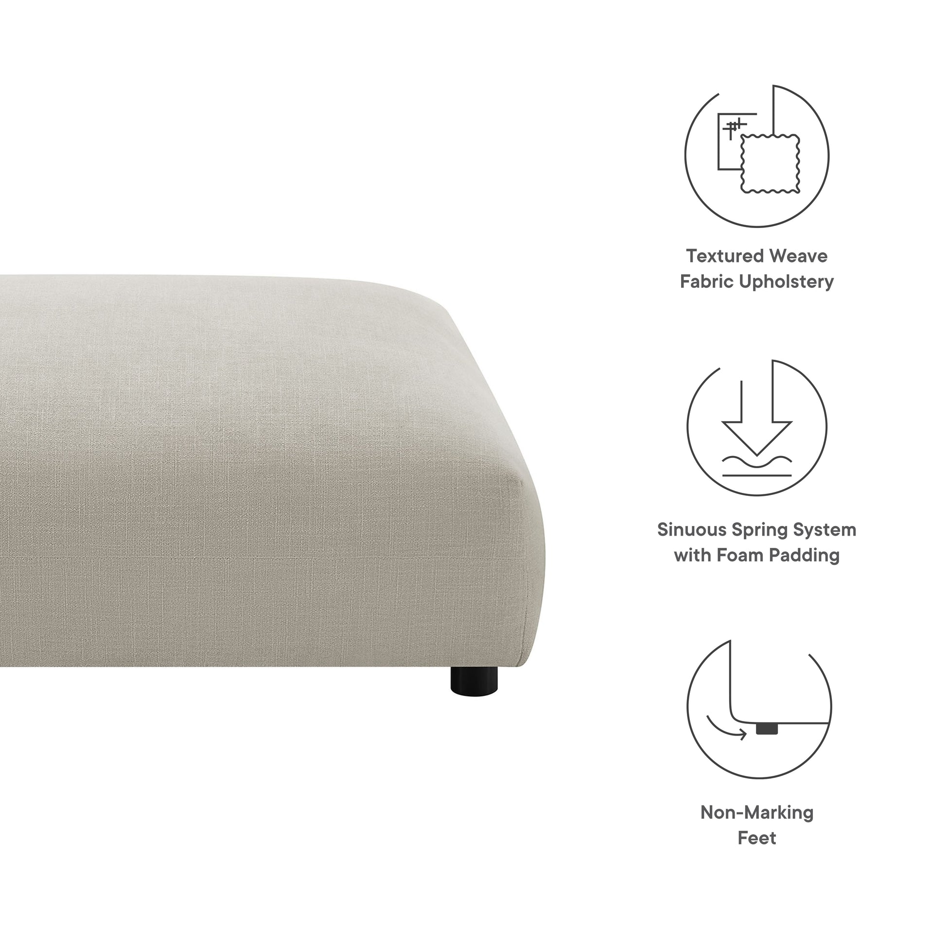 Solace Modular Upholstered Fabric Ottoman by Modway - Best Buy Furniture