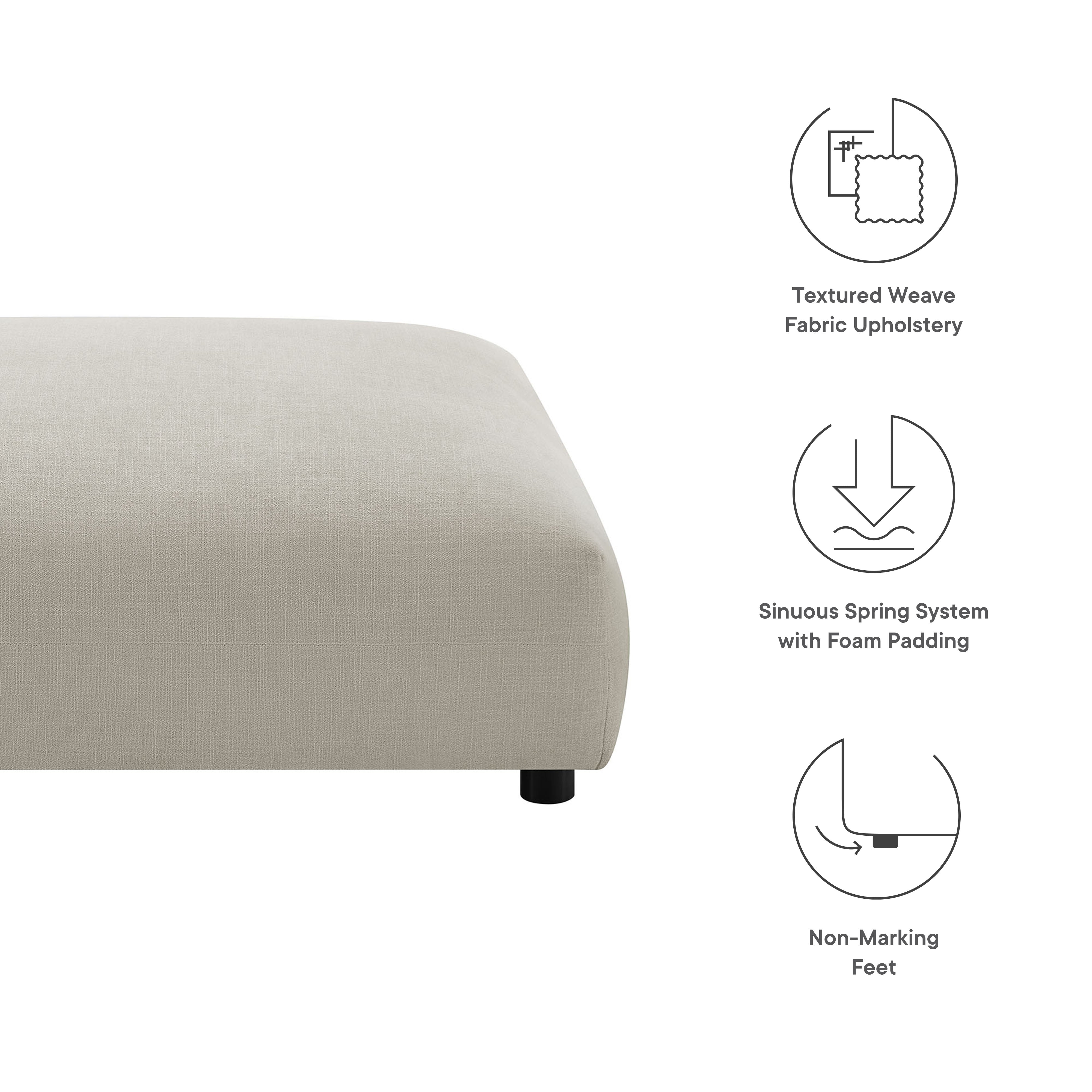 Solace Modular Upholstered Fabric Ottoman by Modway - Best Buy Furniture
