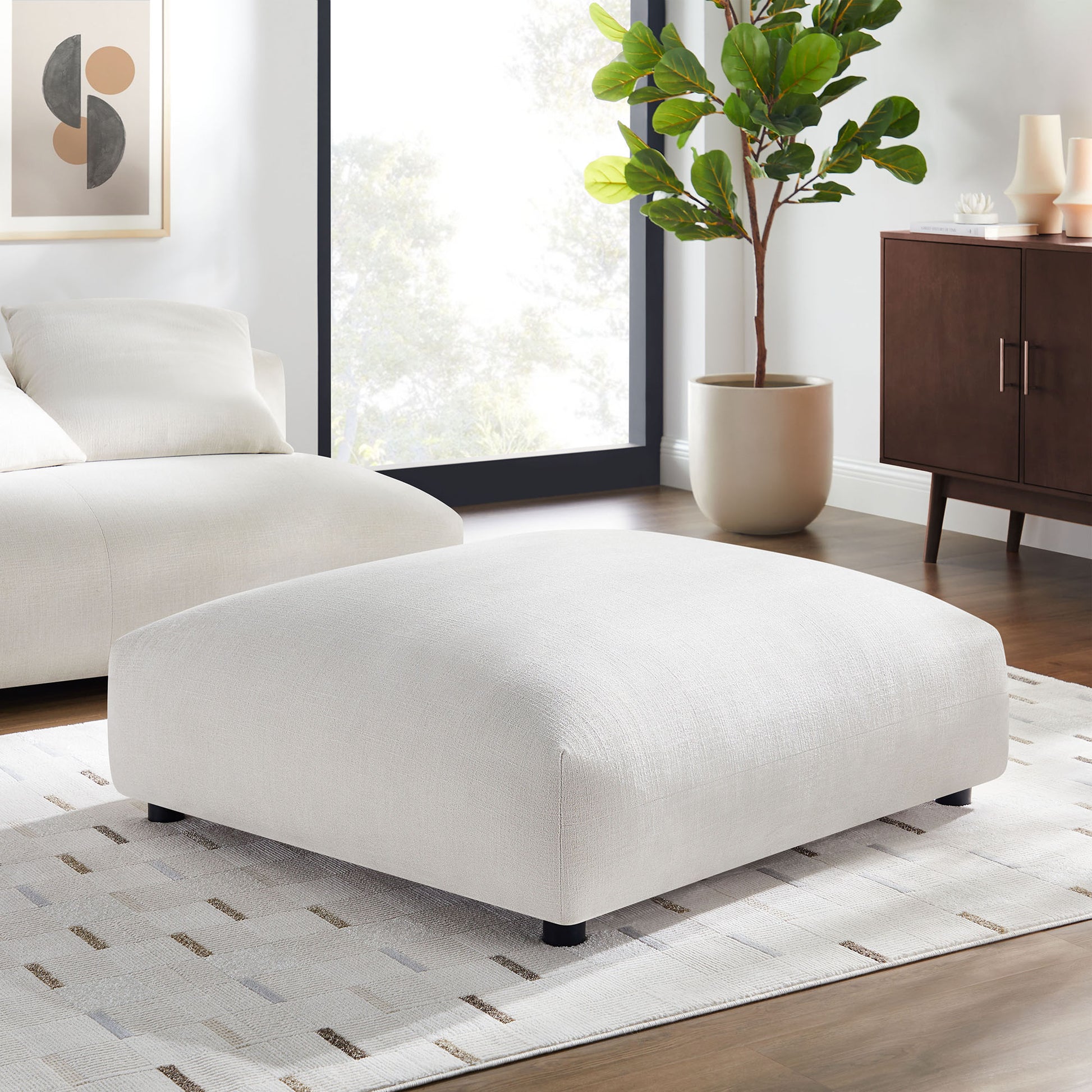 Solace Modular Upholstered Fabric Ottoman by Modway - Best Buy Furniture