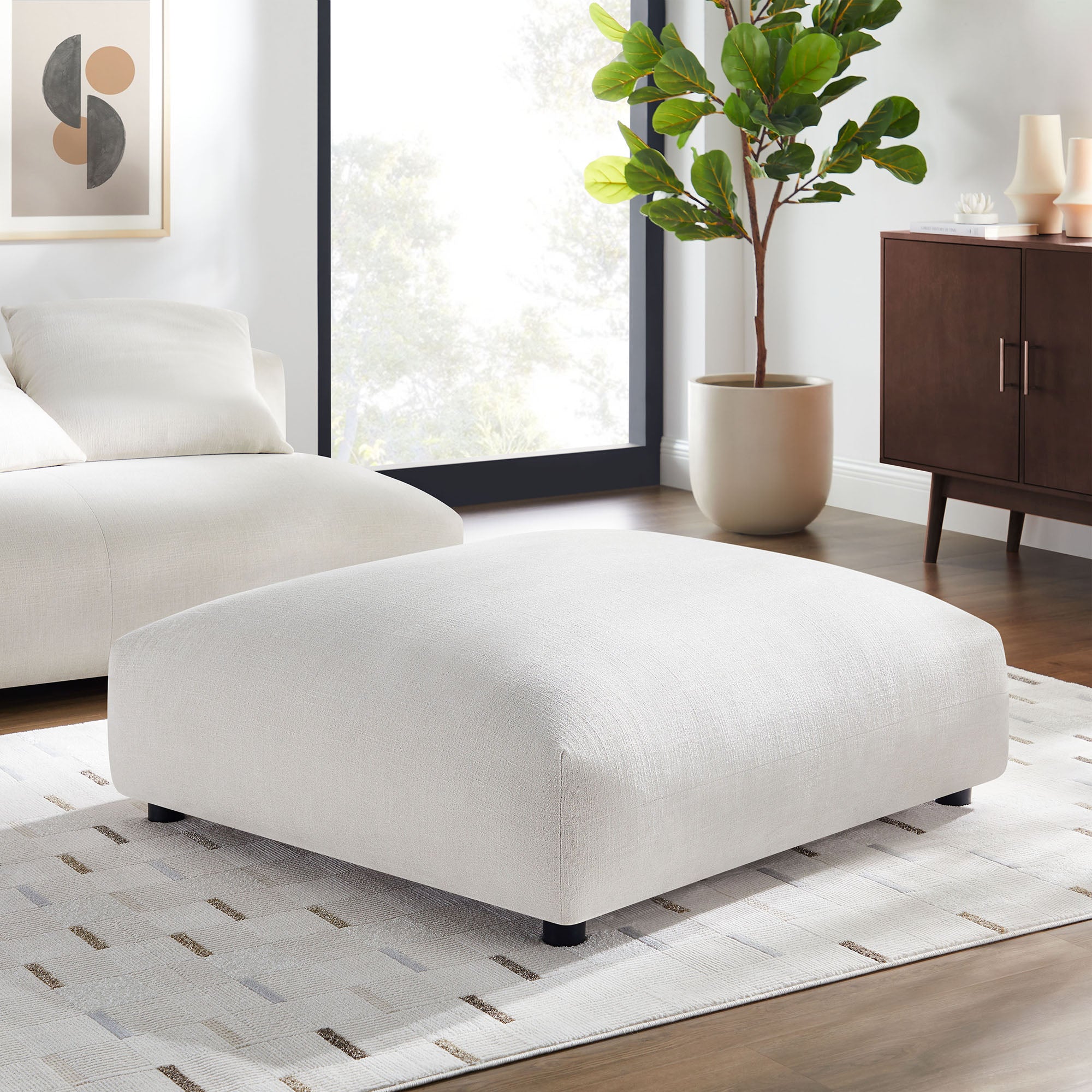 Solace Modular Upholstered Fabric Ottoman by Modway - Best Buy Furniture