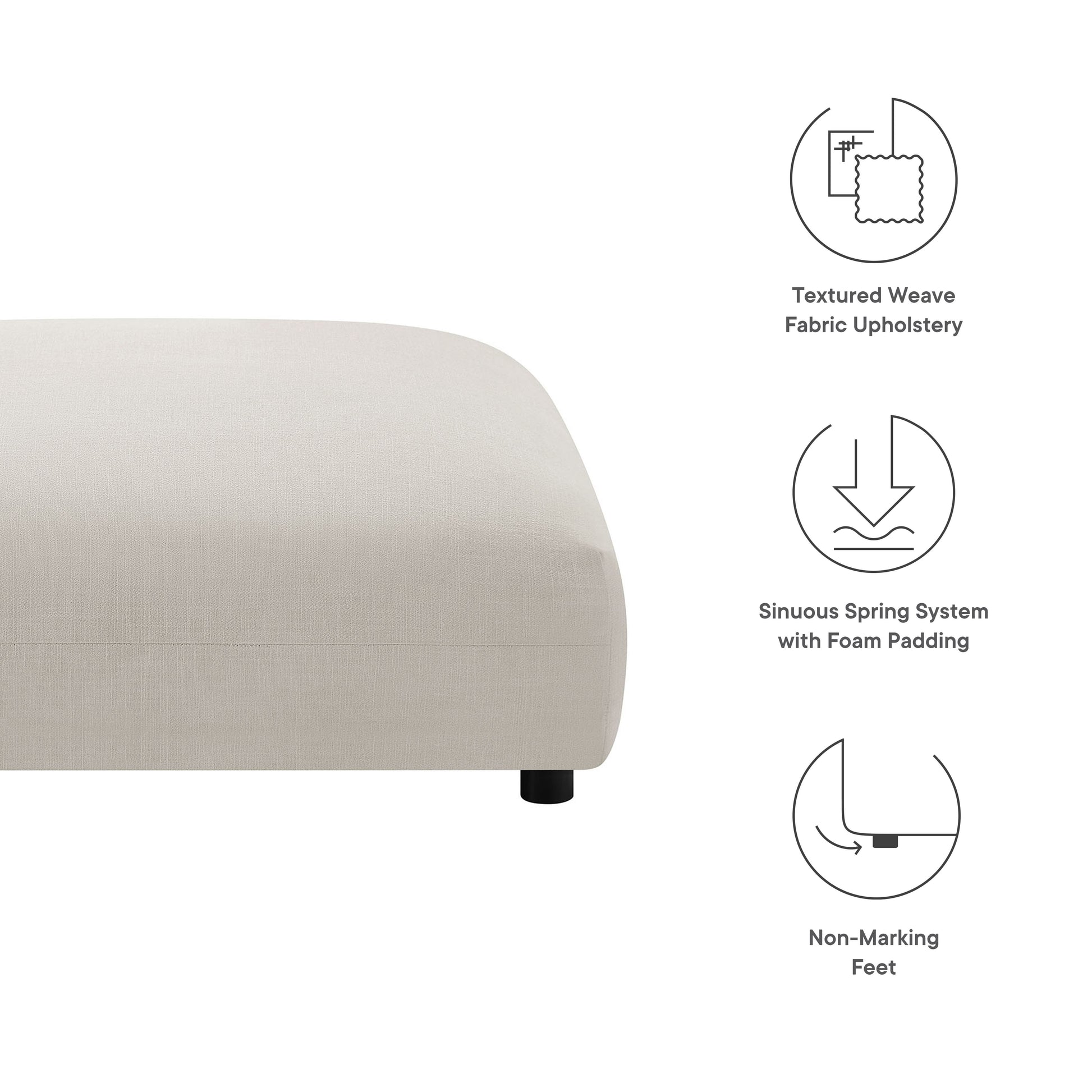 Solace Modular Upholstered Fabric Ottoman by Modway - Best Buy Furniture