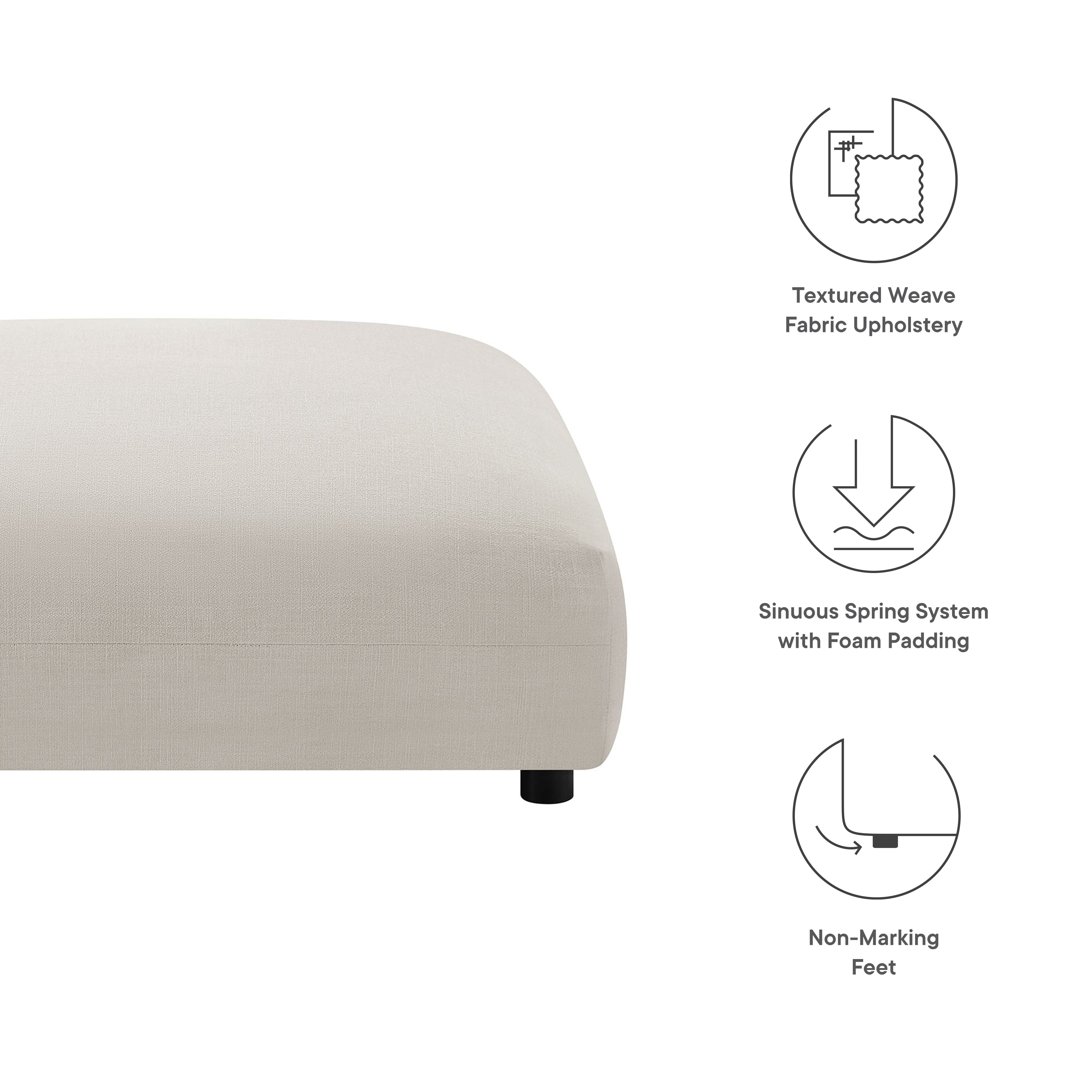 Solace Modular Upholstered Fabric Ottoman by Modway - Best Buy Furniture