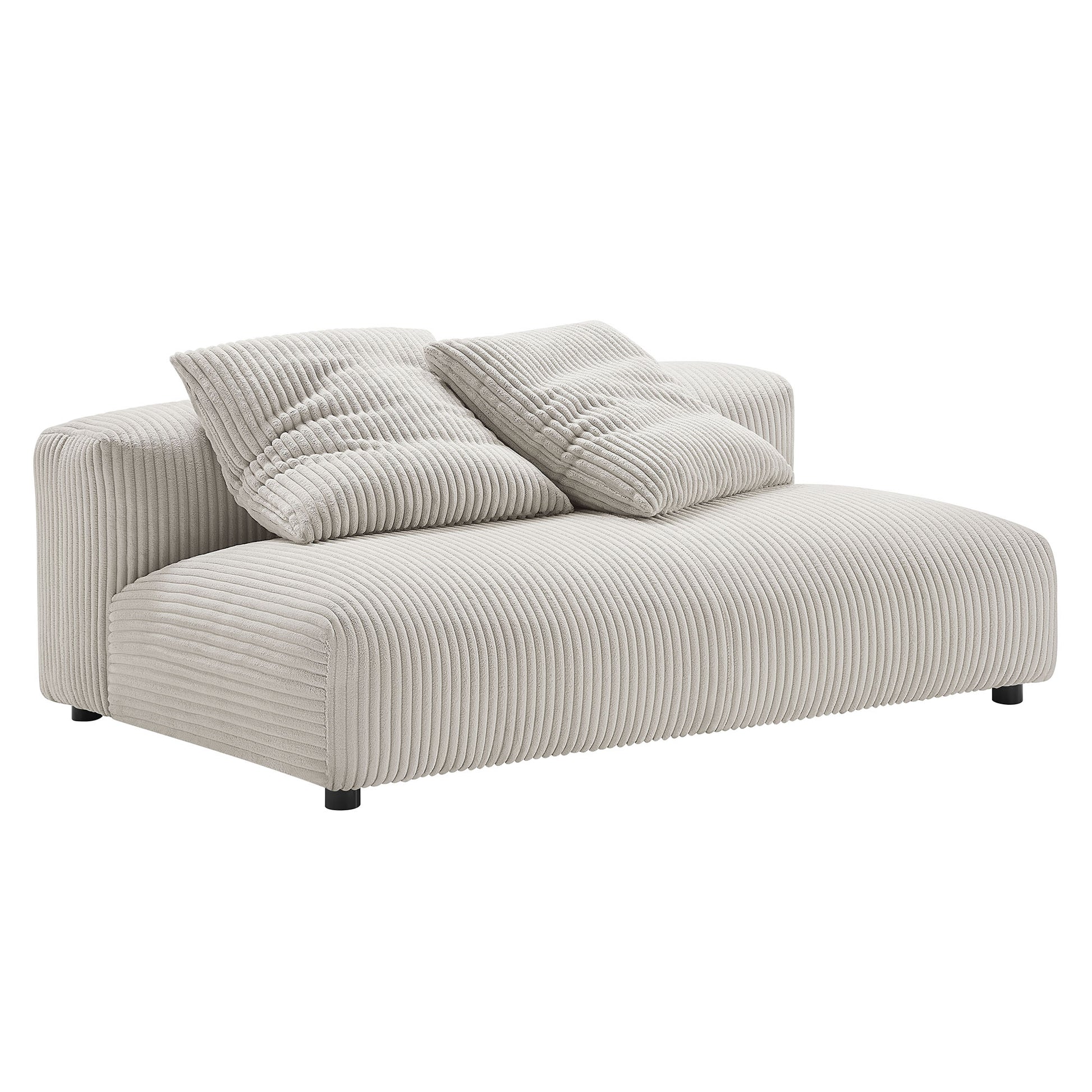Solace Modular Corduroy Upholstered Armless Loveseat and Ottoman Set by Modway - Best Buy Furniture