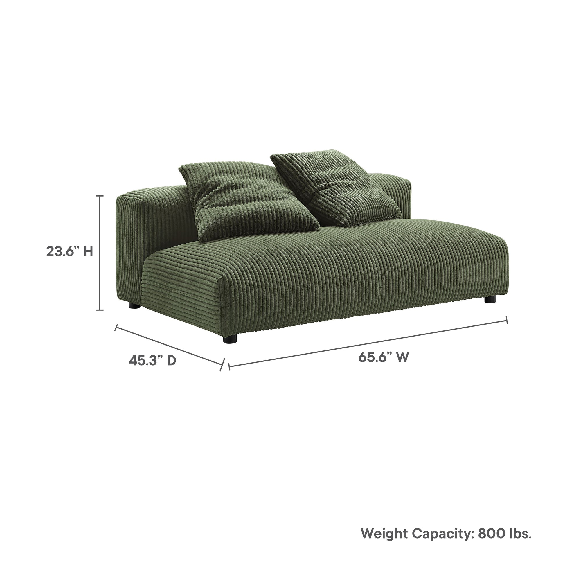 Solace Modular Corduroy Upholstered Armless Loveseat by Modway - Best Buy Furniture