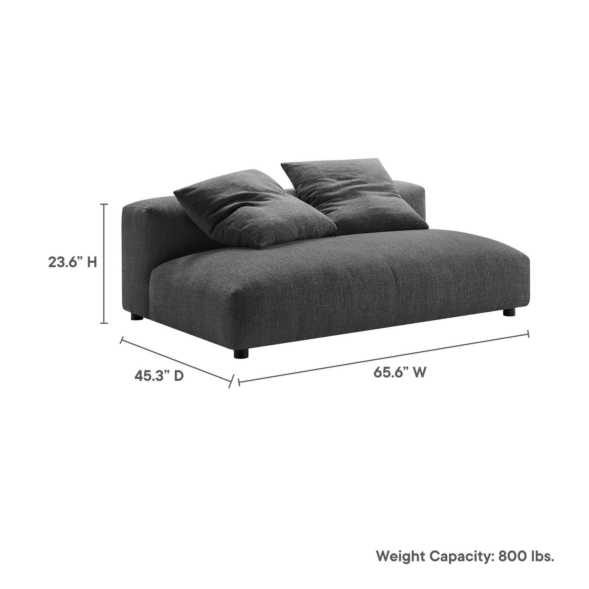 Solace Modular Upholstered Fabric Armless Loveseat by Modway - Best Buy Furniture