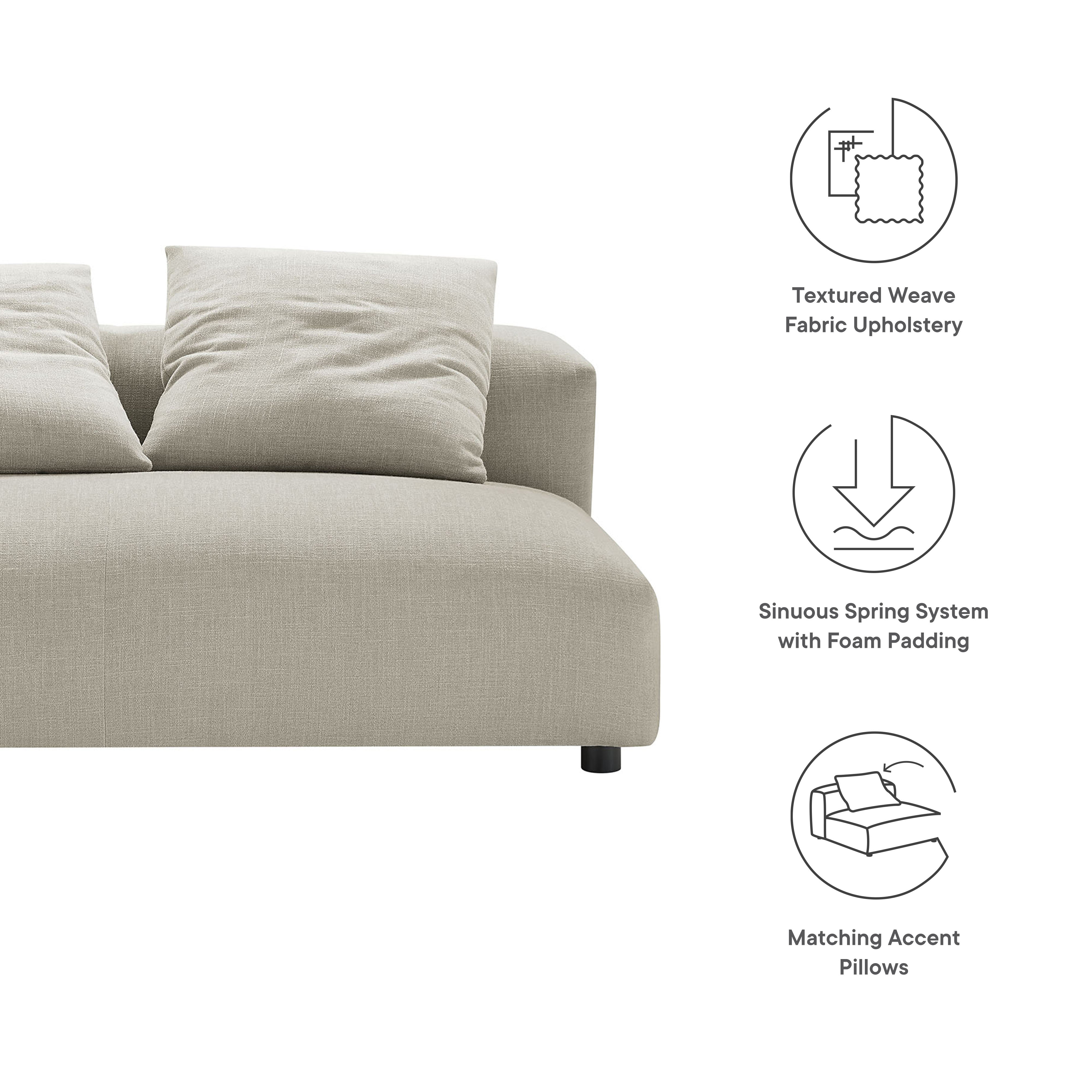 Solace Modular Upholstered Fabric Armless Loveseat by Modway - Best Buy Furniture