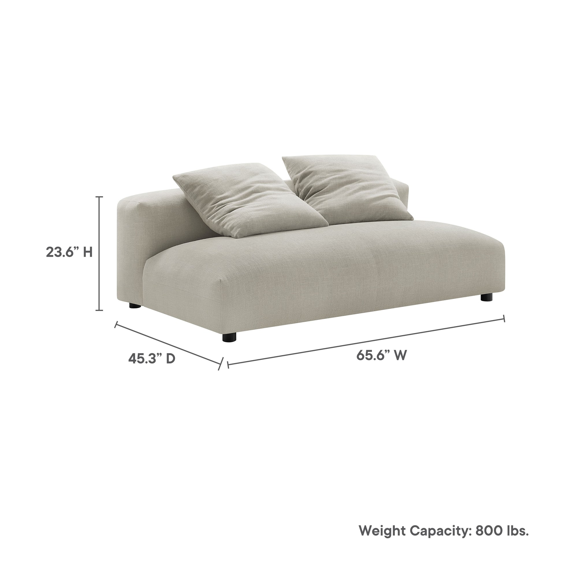 Solace Modular Upholstered Fabric Armless Loveseat by Modway - Best Buy Furniture