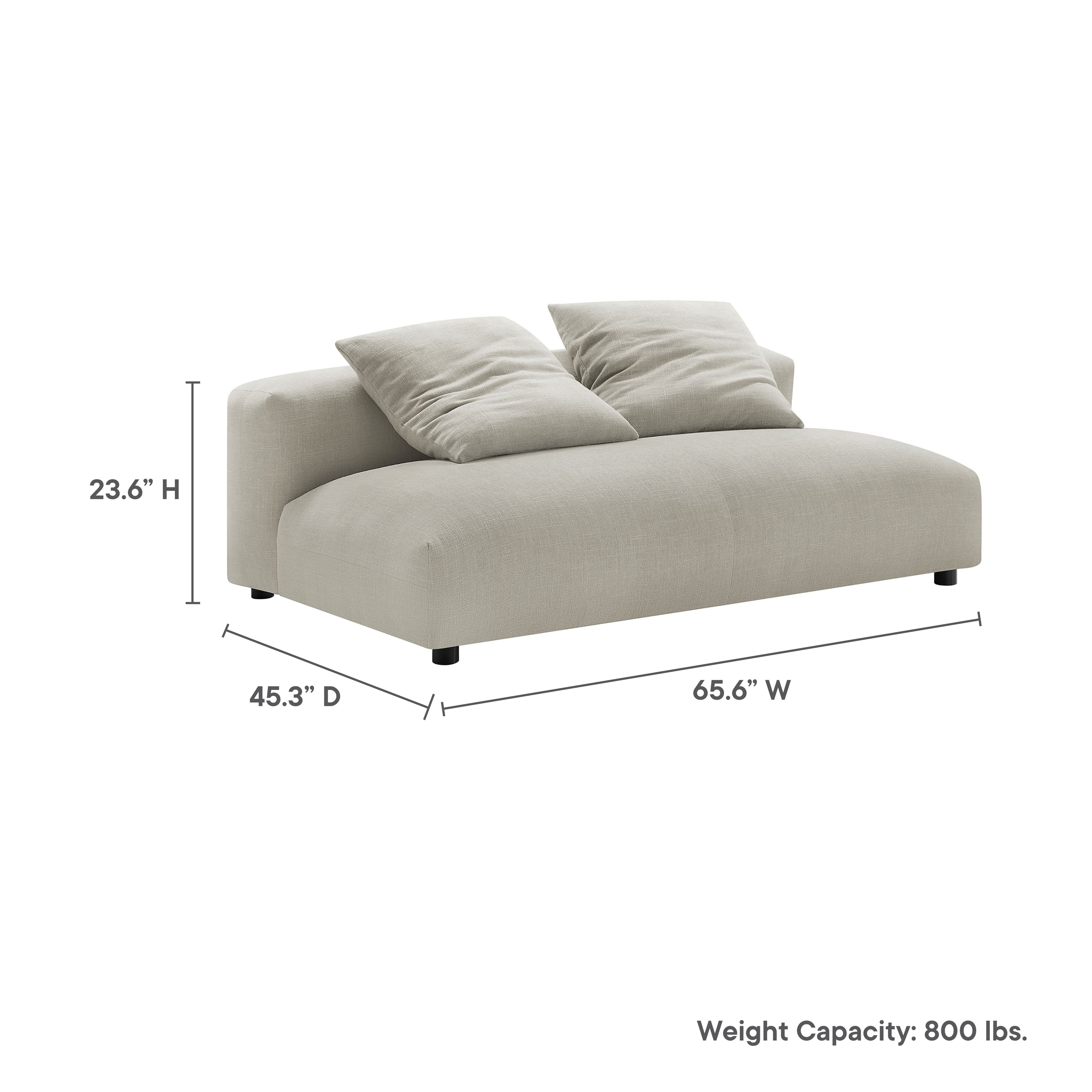 Solace Modular Upholstered Fabric Armless Loveseat by Modway - Best Buy Furniture