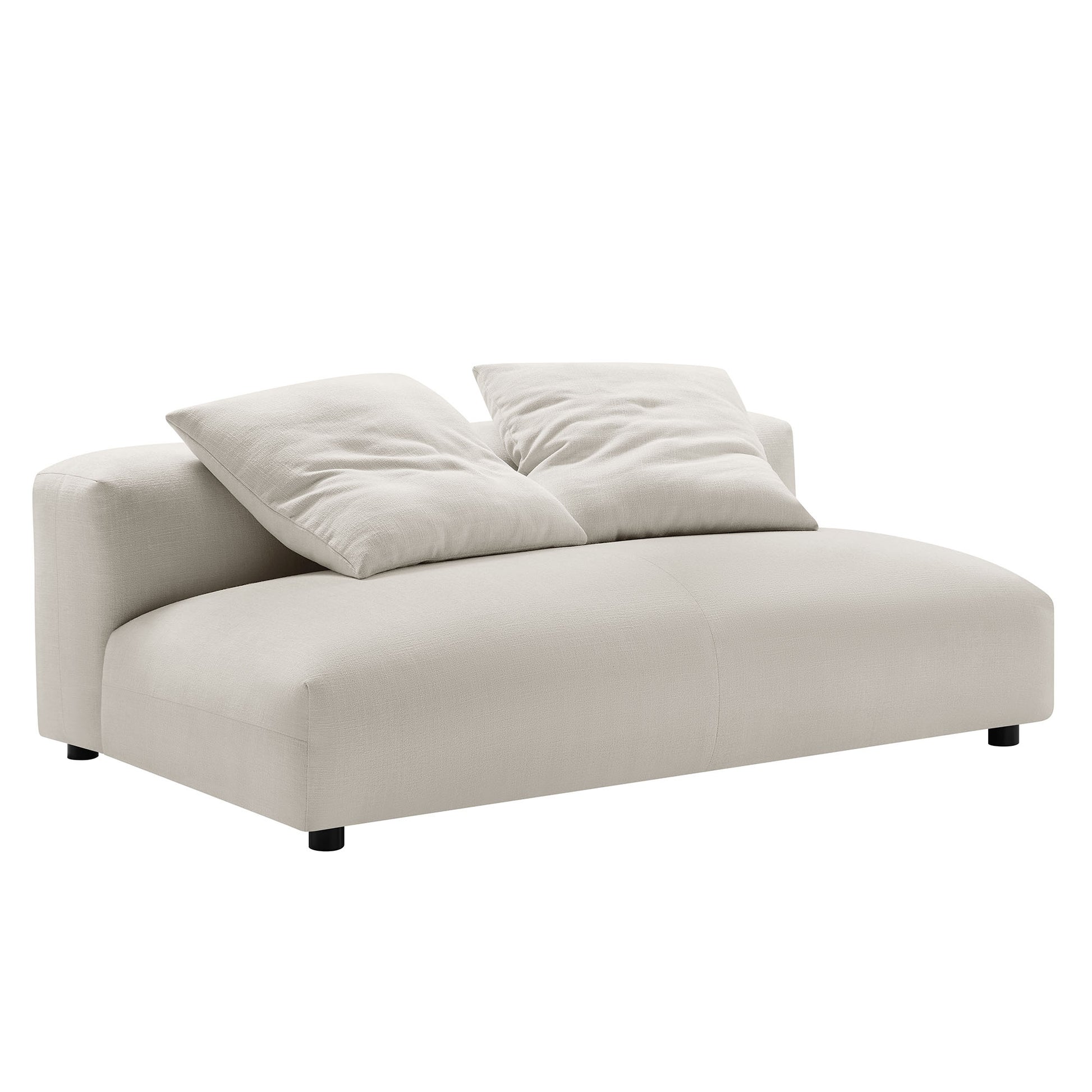Solace Modular Upholstered Fabric Armless Loveseat and Ottoman Set by Modway - Best Buy Furniture