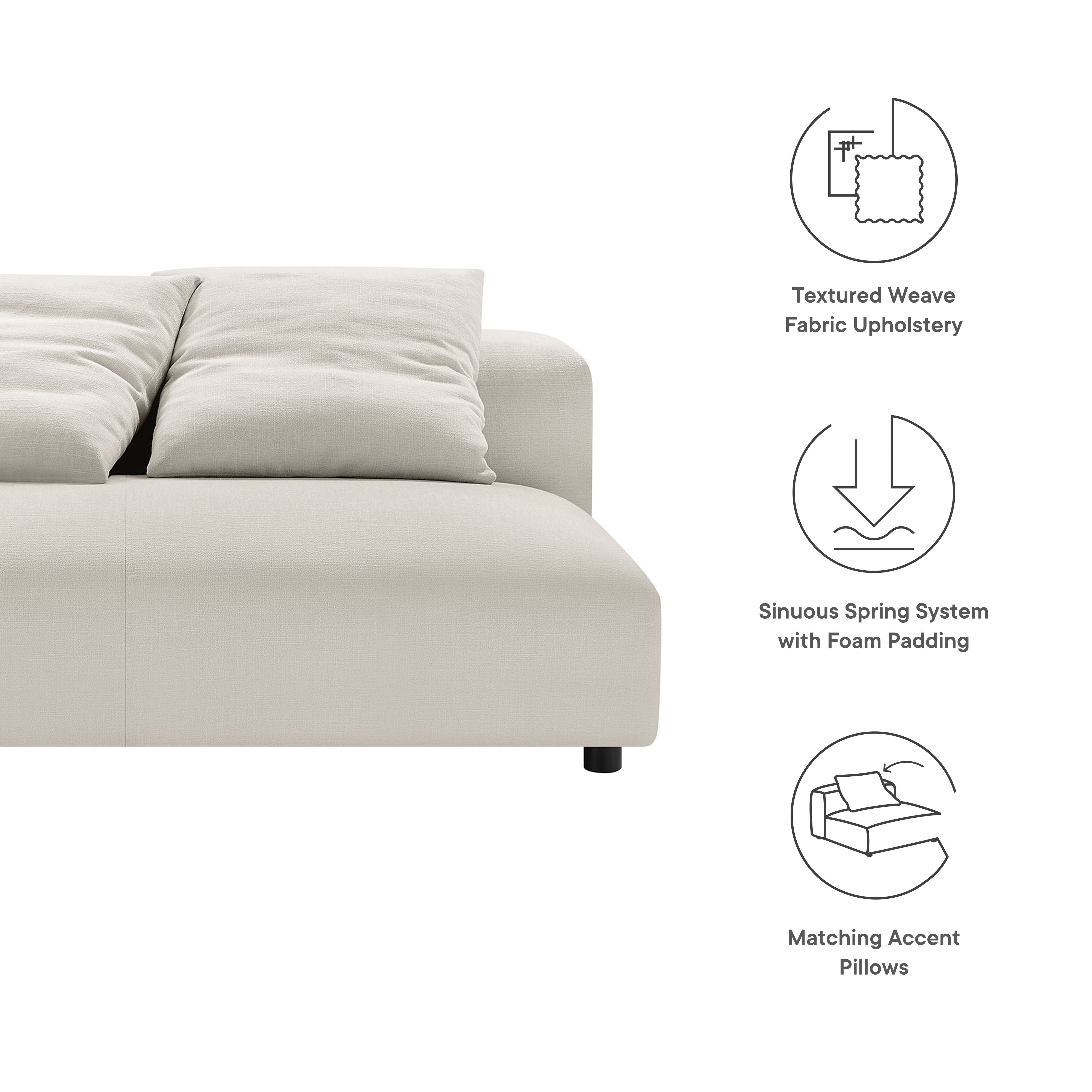 Solace Modular Upholstered Fabric Armless Loveseat by Modway - Best Buy Furniture
