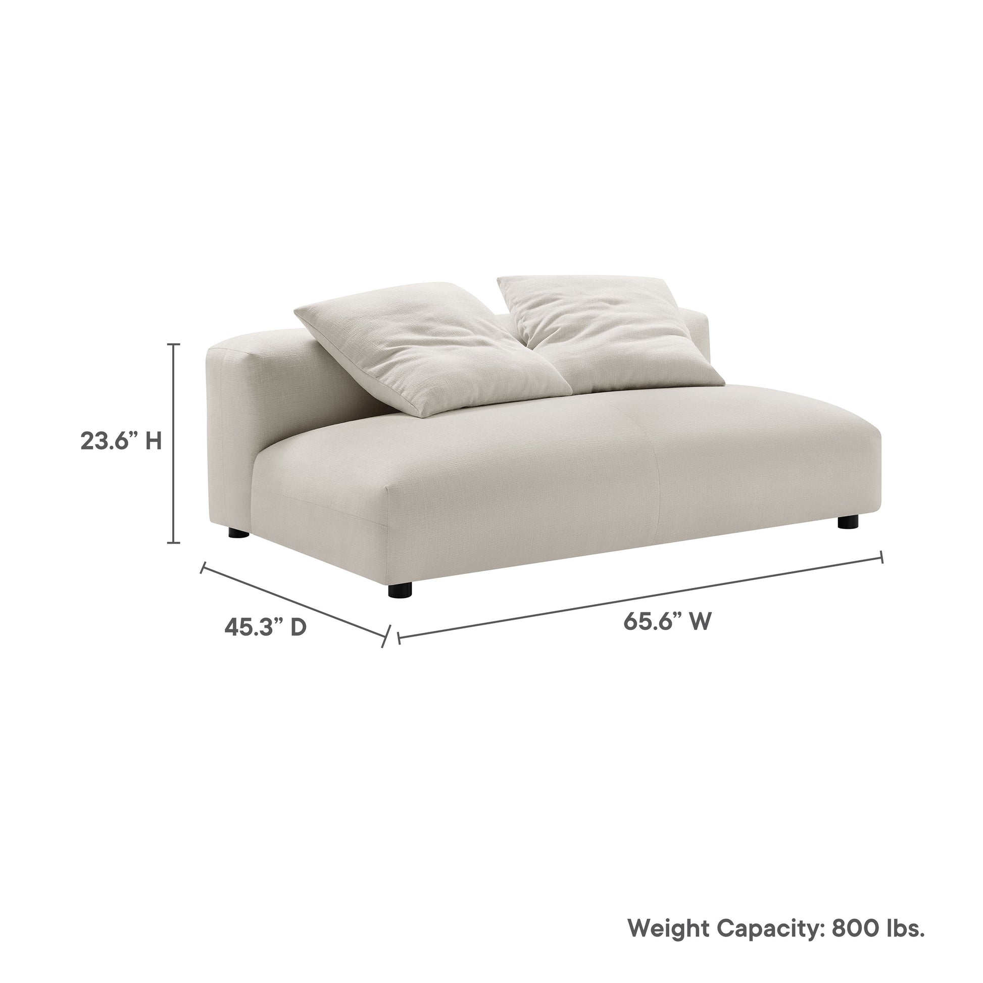 Solace Modular Upholstered Fabric Armless Loveseat by Modway - Best Buy Furniture