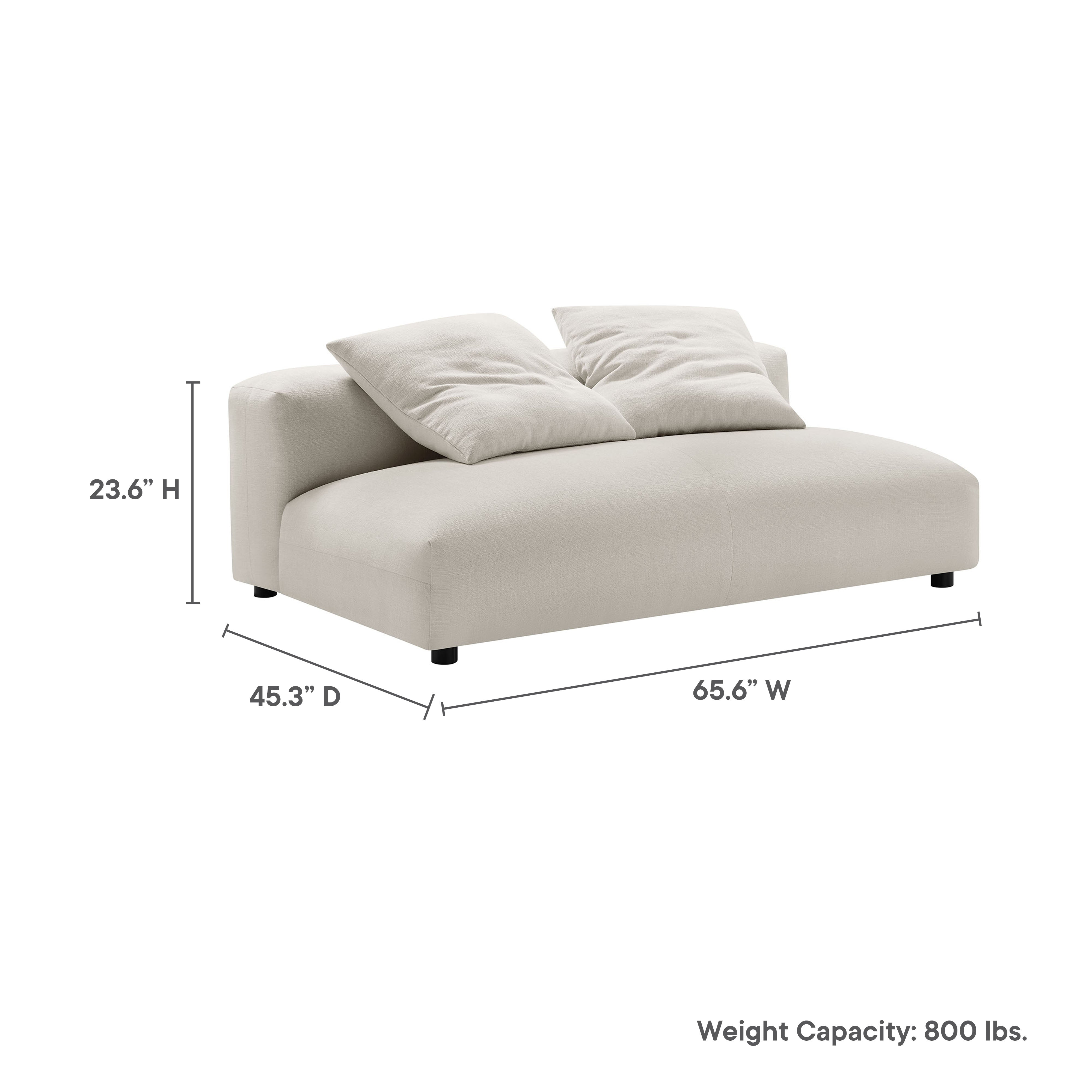 Solace Modular Upholstered Fabric Armless Loveseat by Modway - Best Buy Furniture