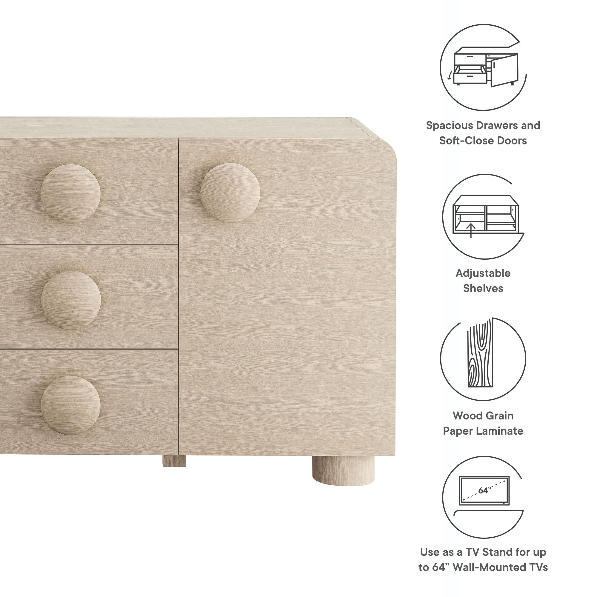 Sonnet 57" Sideboard Storage Cabinet by Modway - Best Buy Furniture