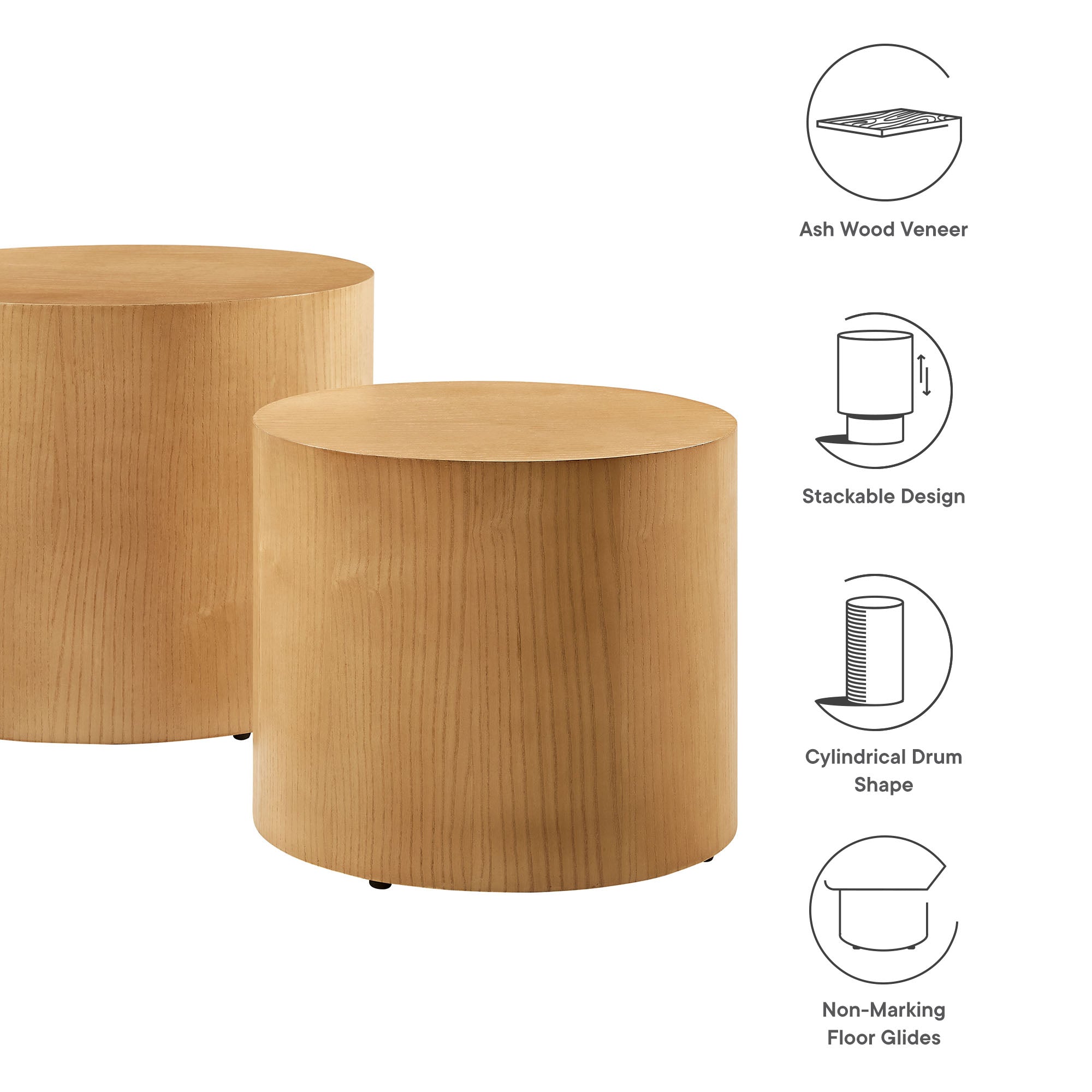 Amani Round Nesting Coffee Tables Set of 2 by Modway - Best Buy Furniture
