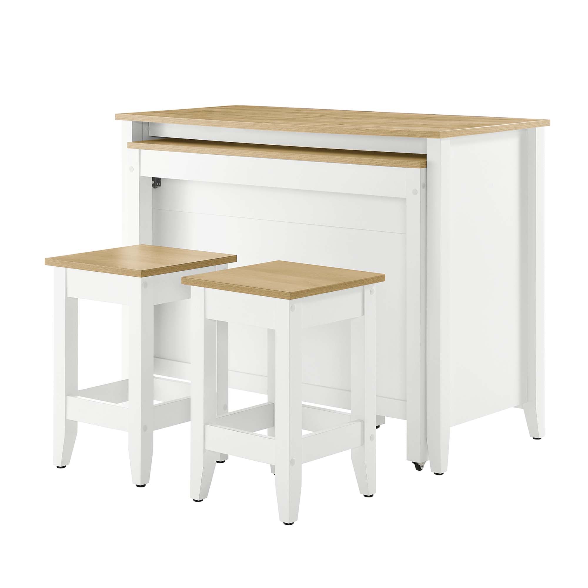 Garland 3-Piece Kitchen Island and Stool Set by Modway - Best Buy Furniture