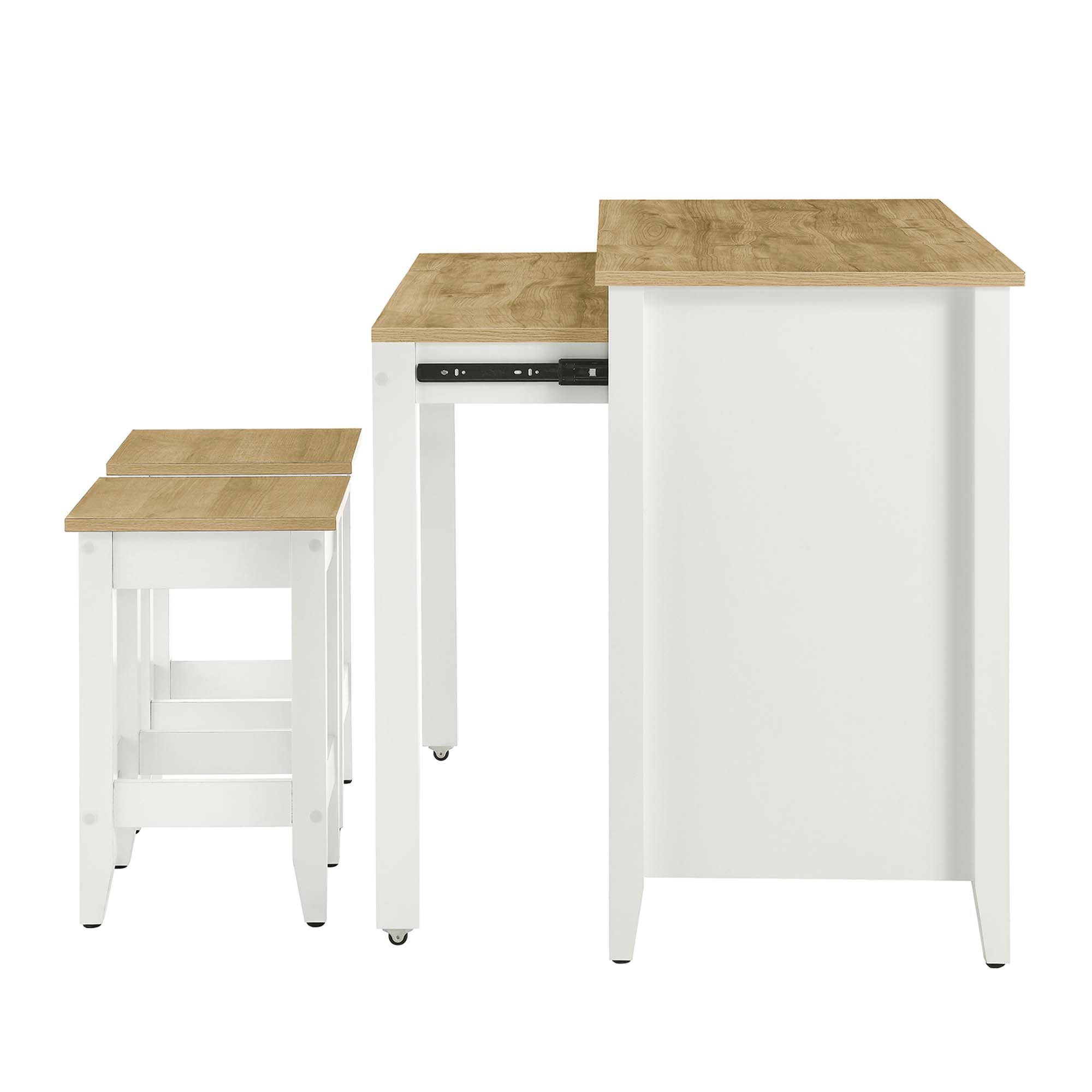 Garland 3-Piece Kitchen Island and Stool Set by Modway - Best Buy Furniture