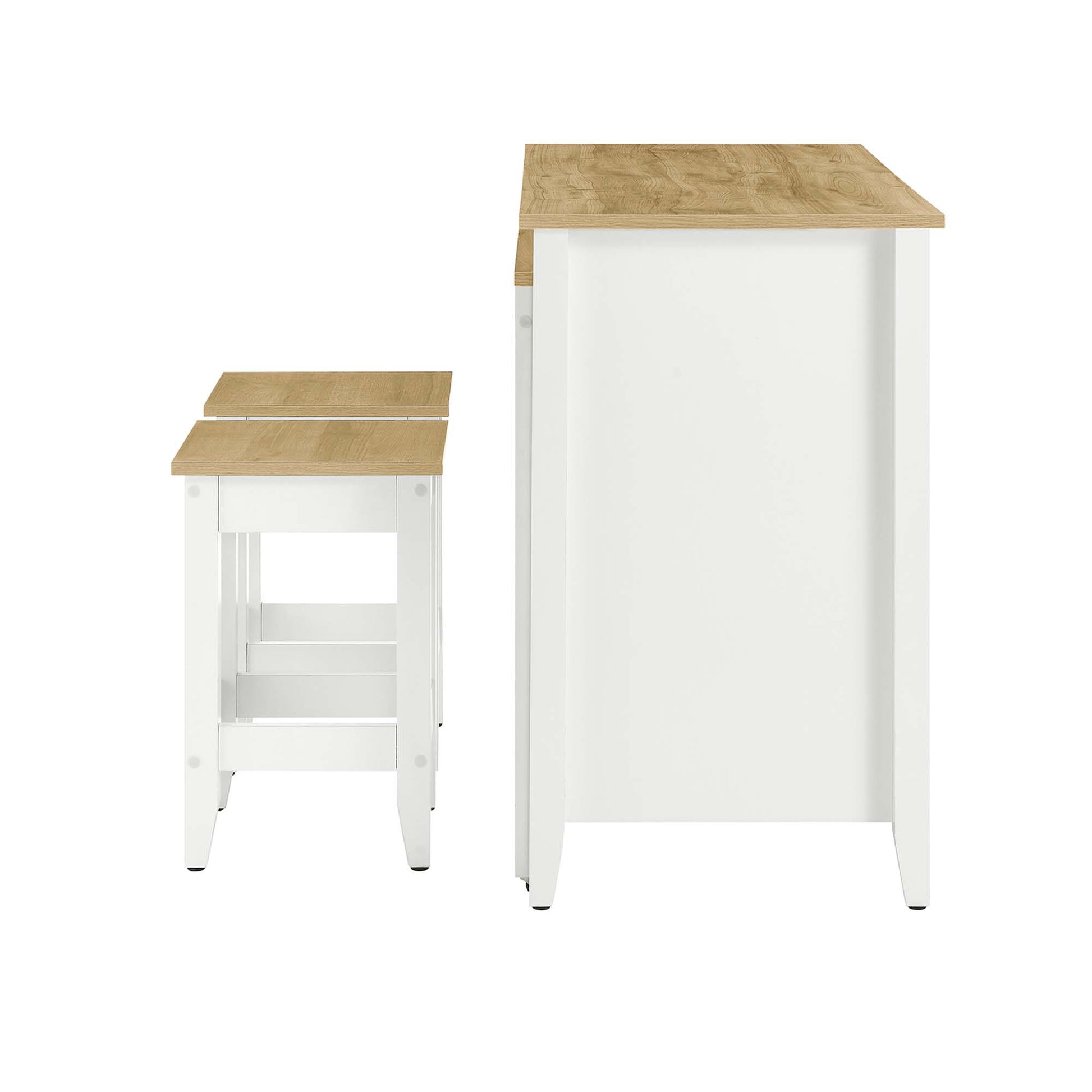 Farmstead 3-Piece Kitchen Island and Stool Set by Modway - Best Buy Furniture