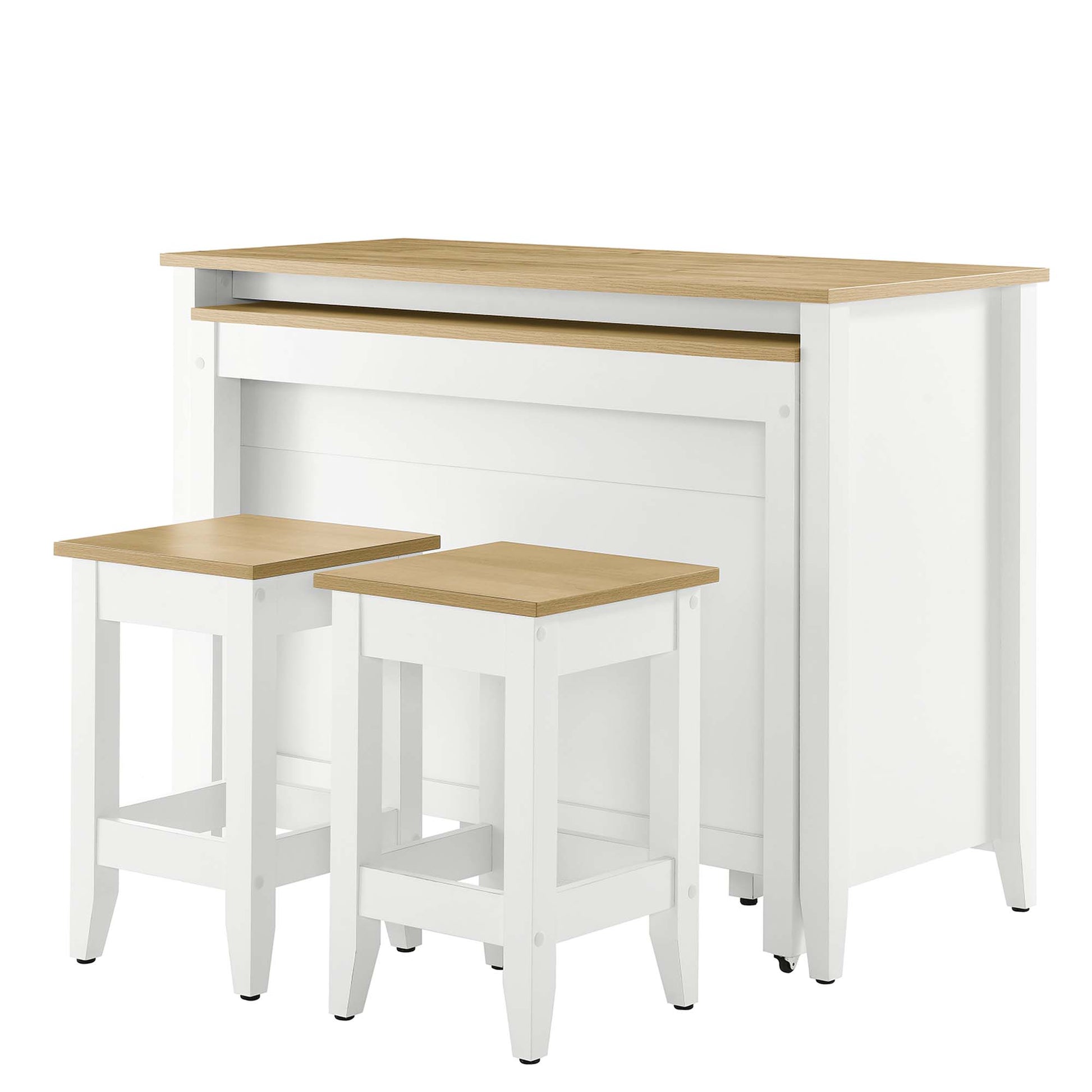 Farmstead 3-Piece Kitchen Island and Stool Set by Modway - Best Buy Furniture