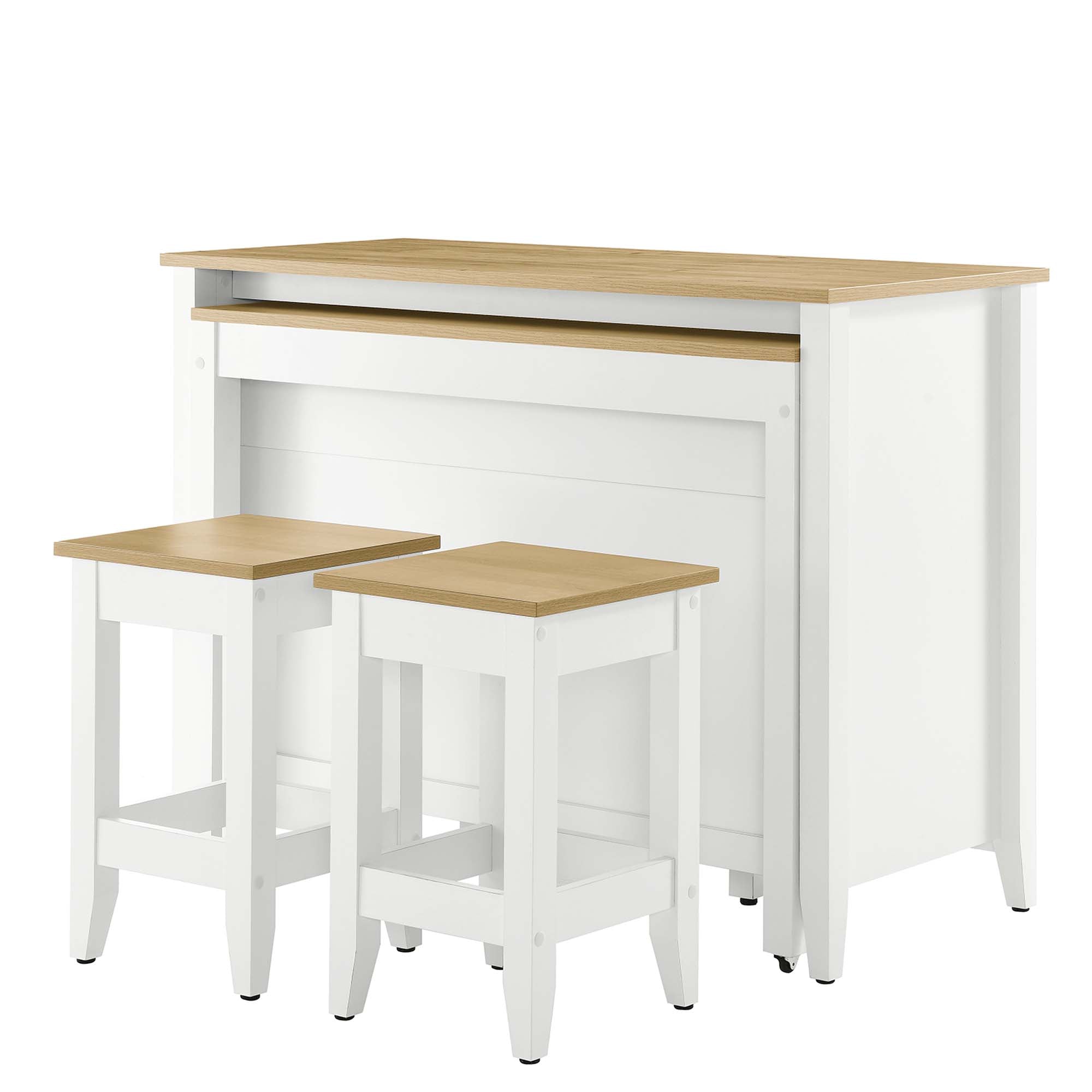 Farmstead 3-Piece Kitchen Island and Stool Set by Modway - Best Buy Furniture