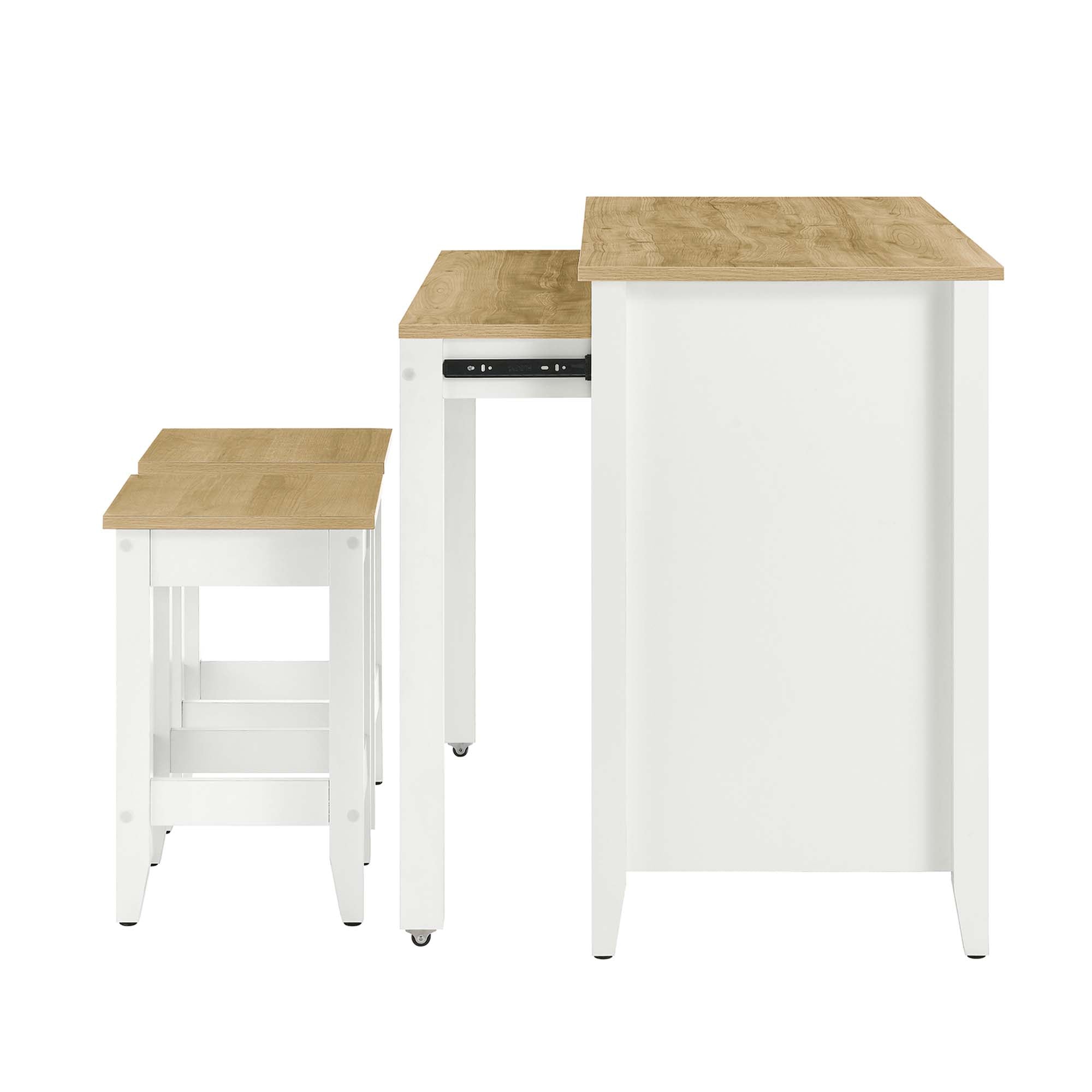 Farmstead 3-Piece Kitchen Island and Stool Set by Modway - Best Buy Furniture