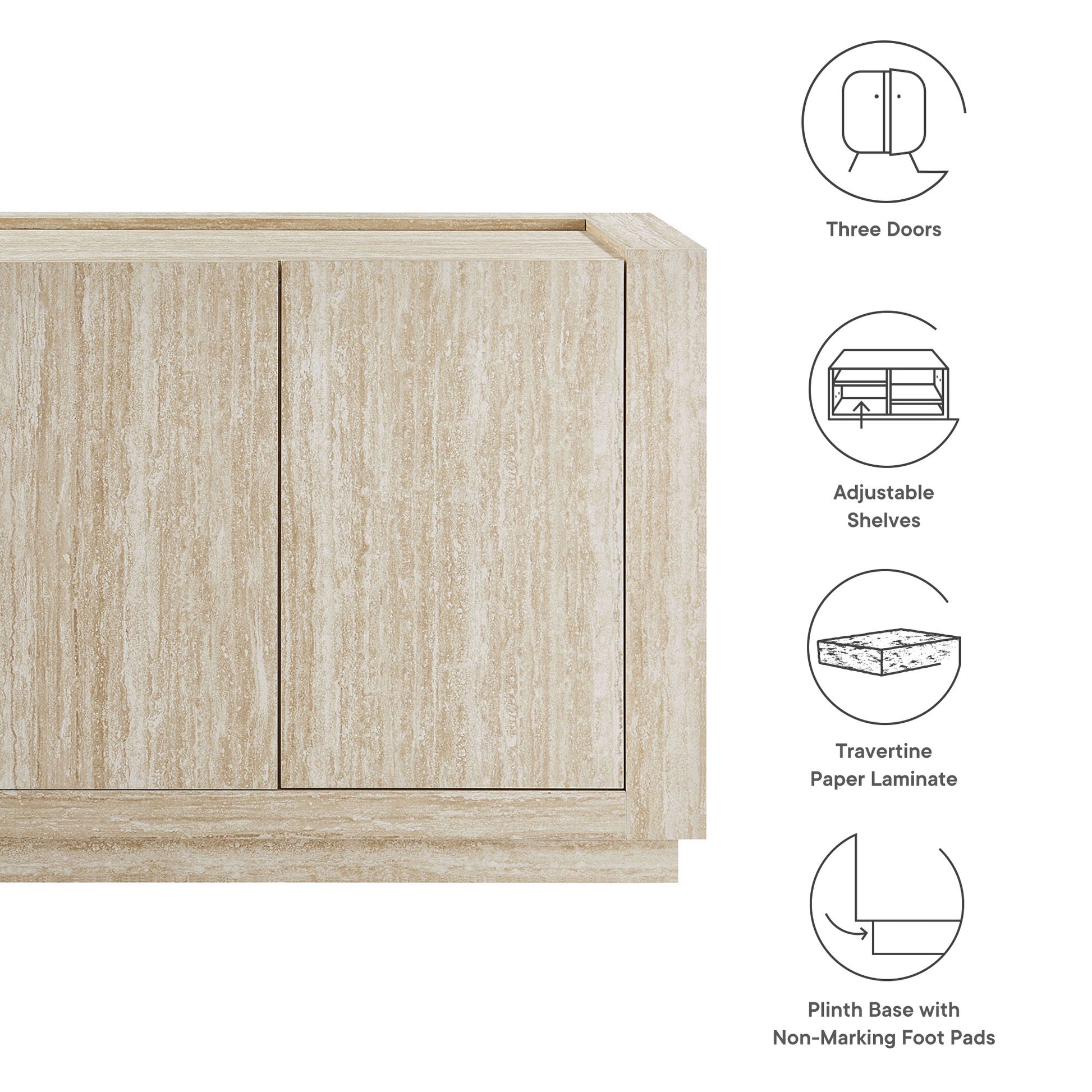 Hollis 59" Travertine Sideboard by Modway - Best Buy Furniture