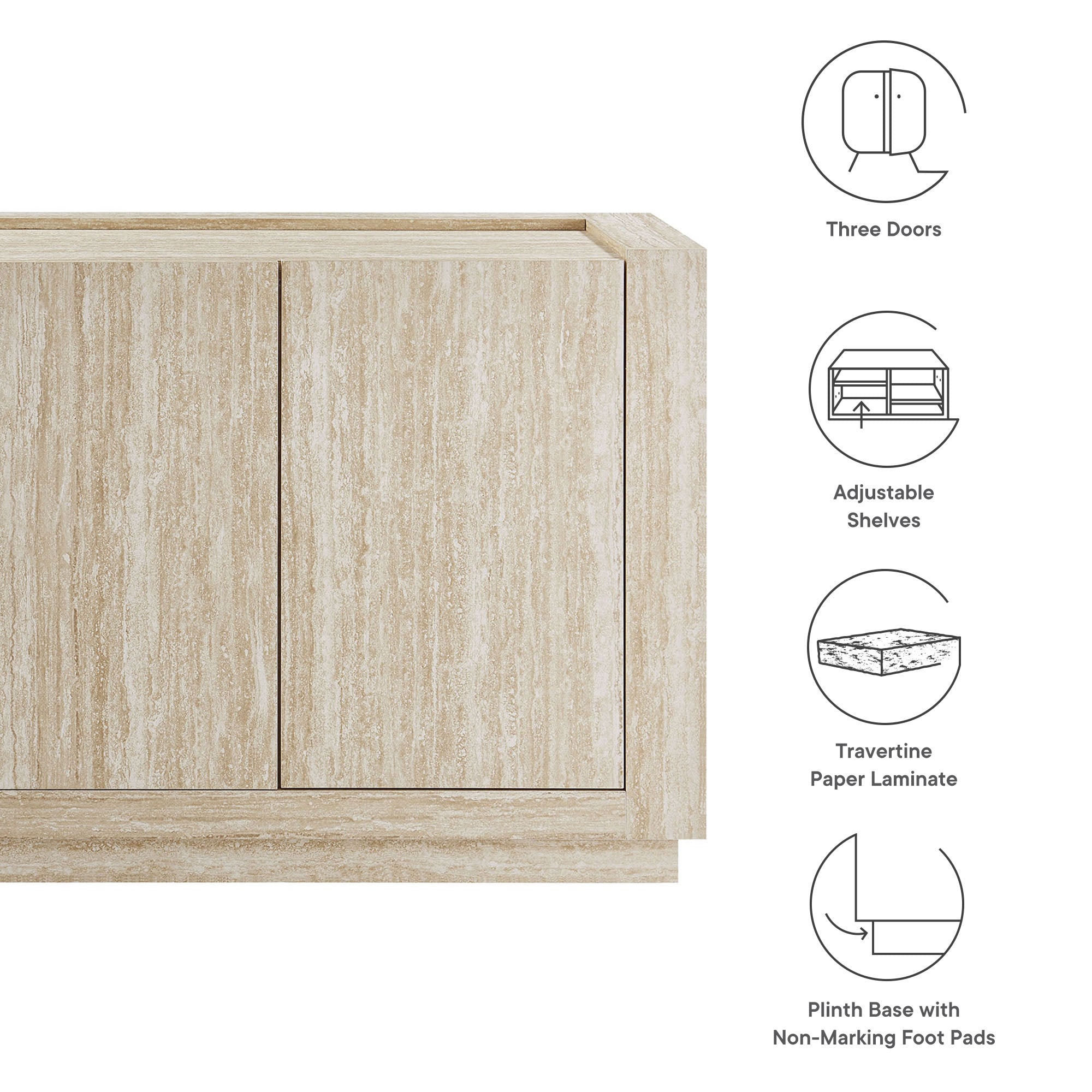 Hollis 59" Travertine Sideboard by Modway - Best Buy Furniture