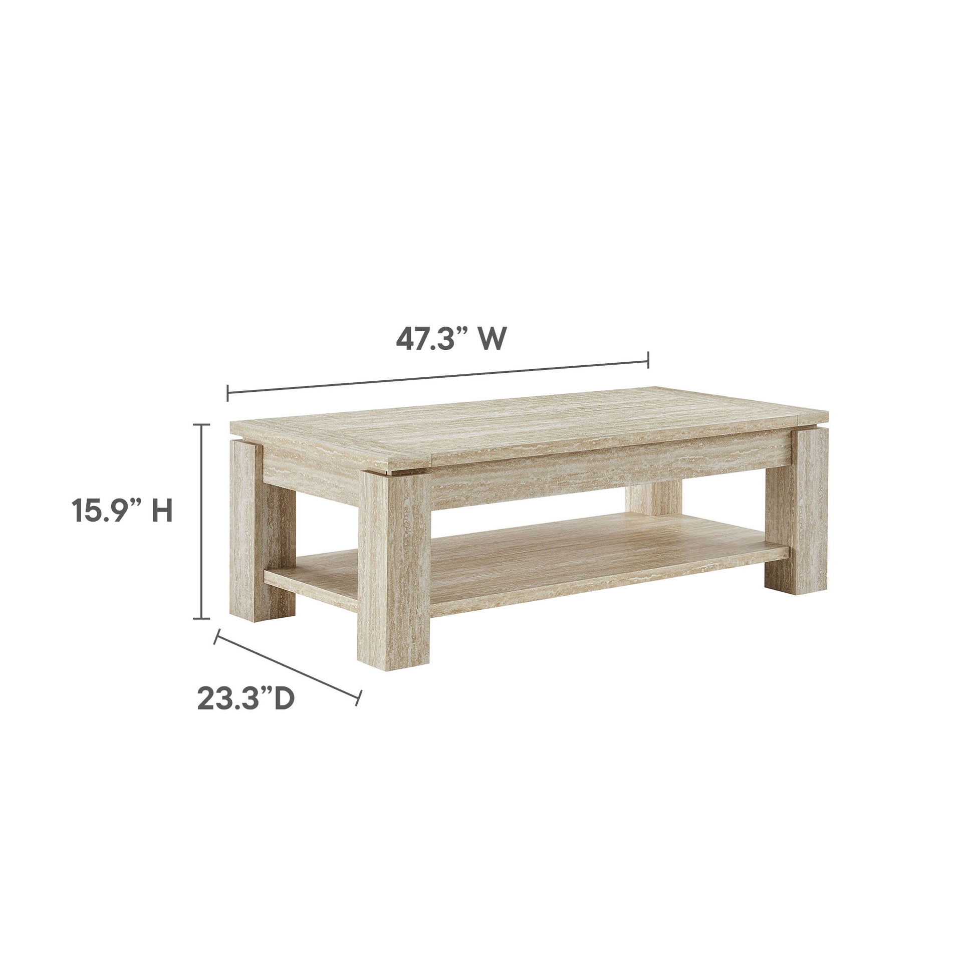 Hollis Travertine Coffee Table by Modway - Best Buy Furniture