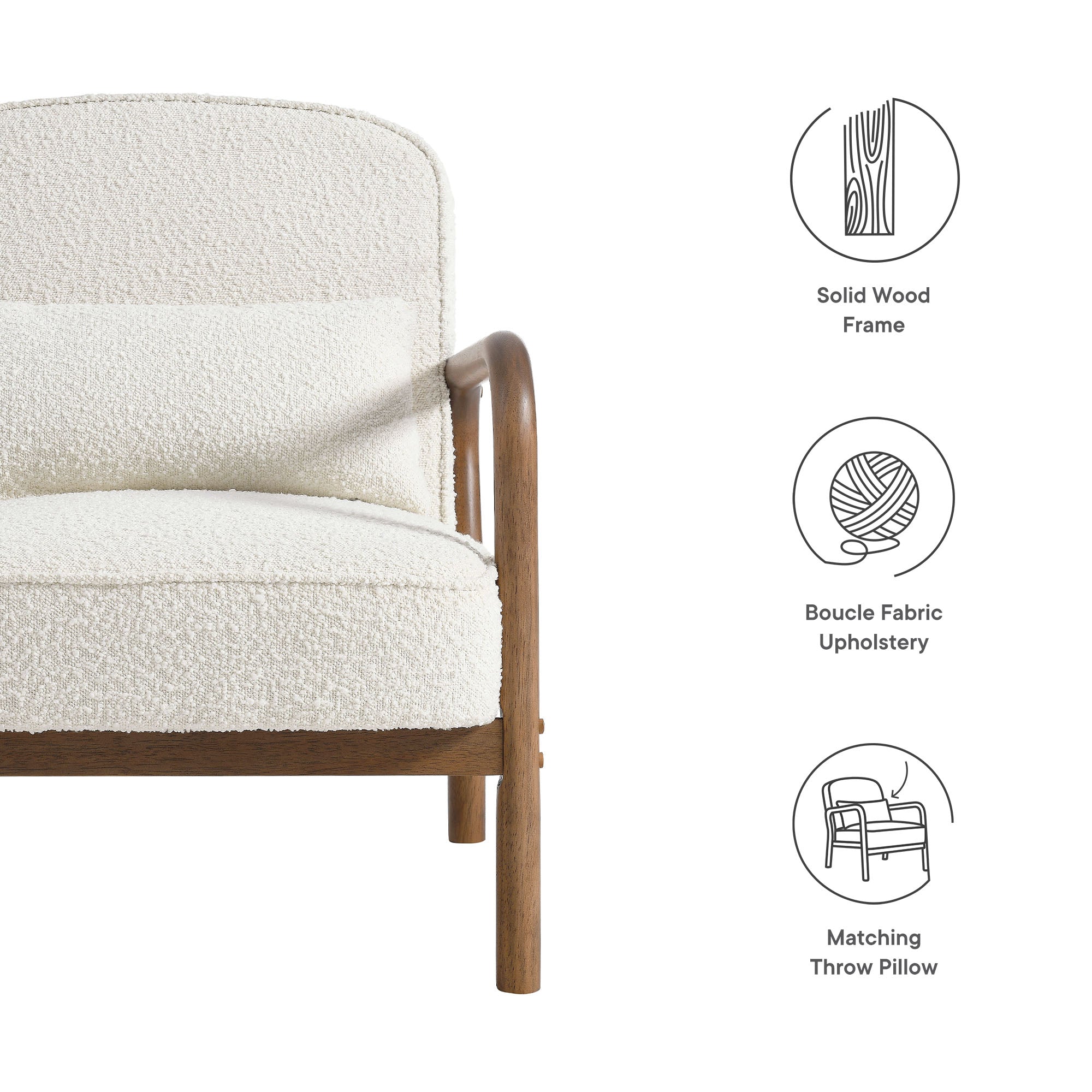 Charlie Boucle Upholstered Armchair by Modway - Best Buy Furniture