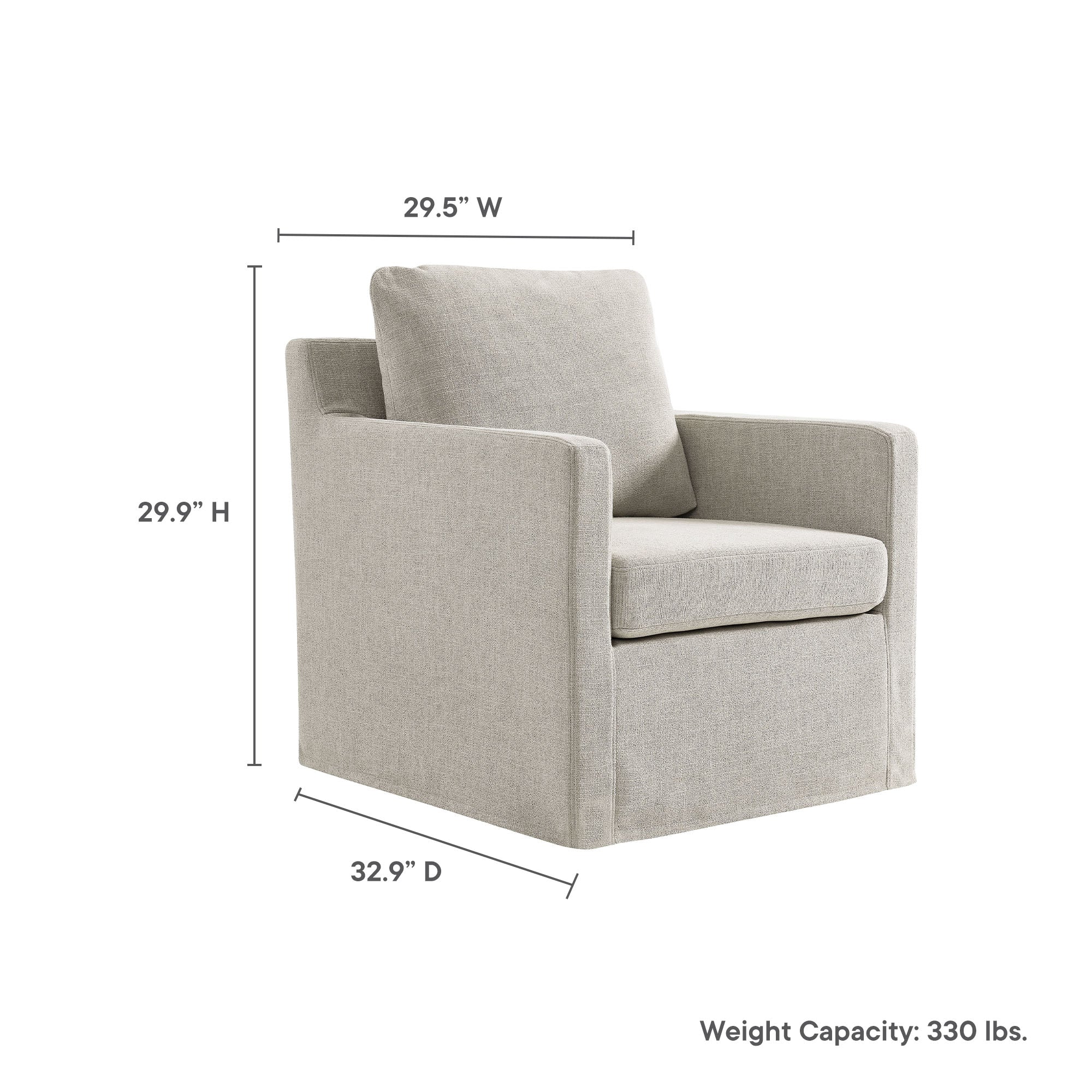 Serene Fabric Slipcovered Swivel Armchair by Modway - Best Buy Furniture