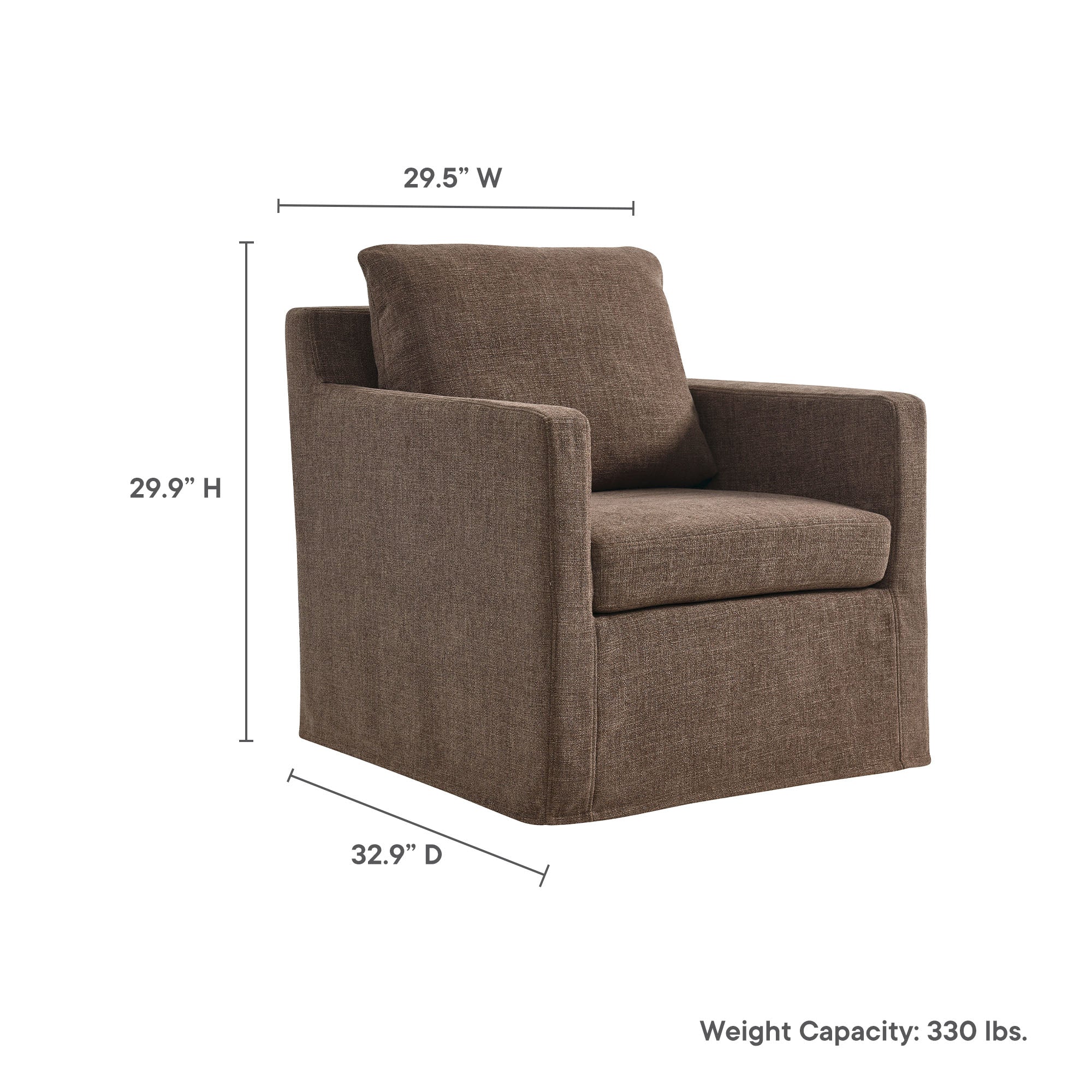Serene Fabric Slipcovered Swivel Armchair by Modway - Best Buy Furniture