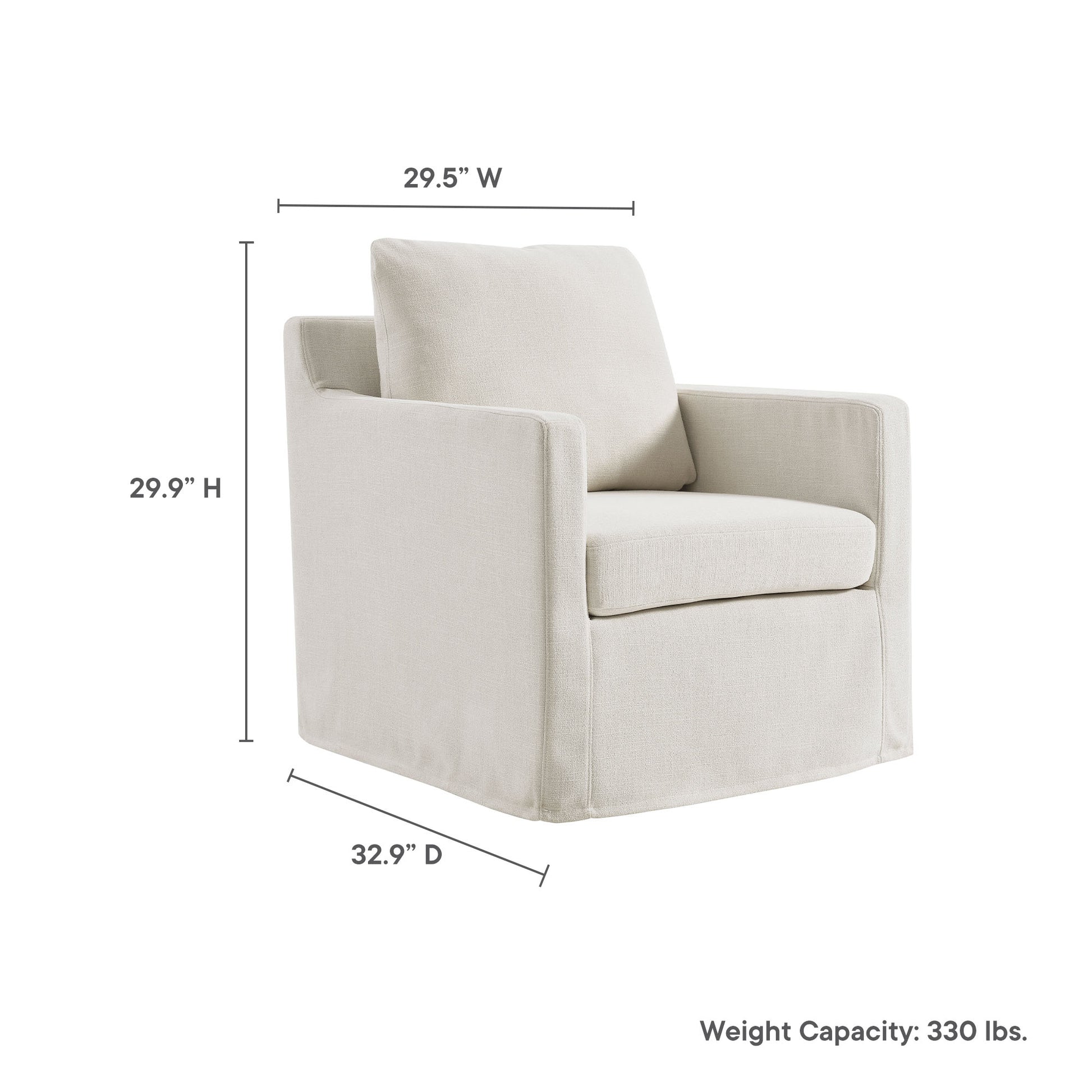 Serene Fabric Slipcovered Swivel Armchair by Modway - Best Buy Furniture