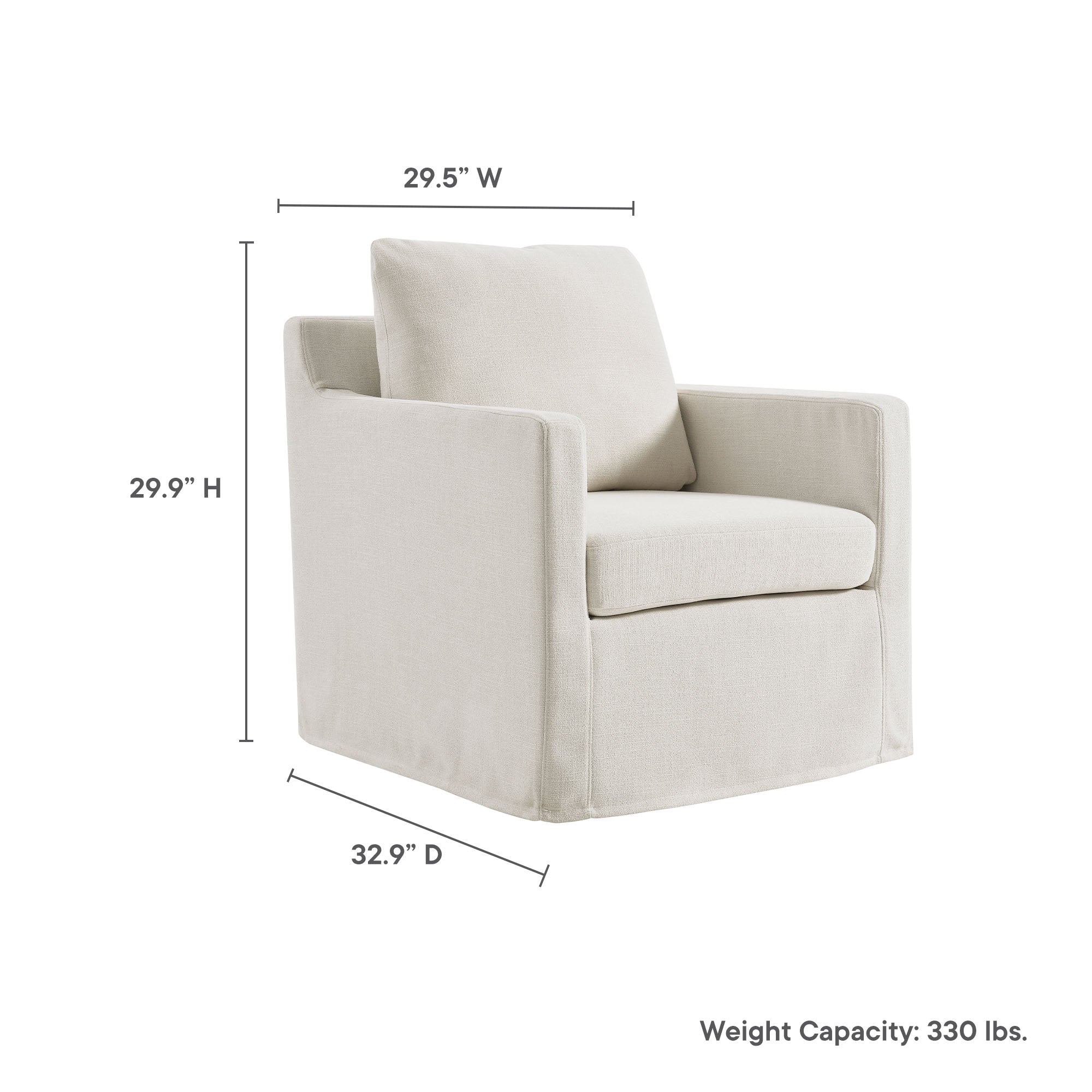 Serene Fabric Slipcovered Swivel Armchair by Modway - Best Buy Furniture