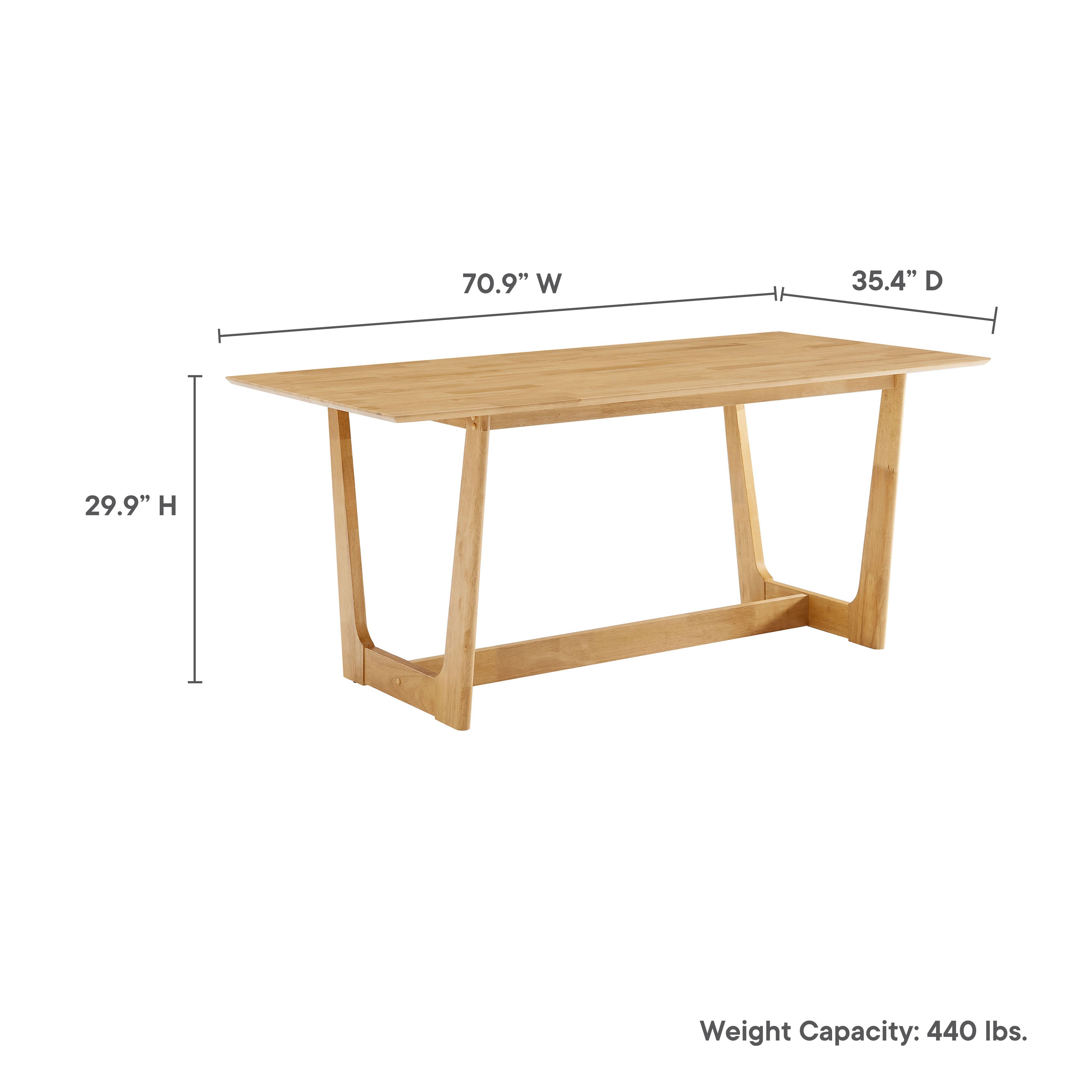 Solara 71" Rectangle Wood Dining Table by Modway - Best Buy Furniture
