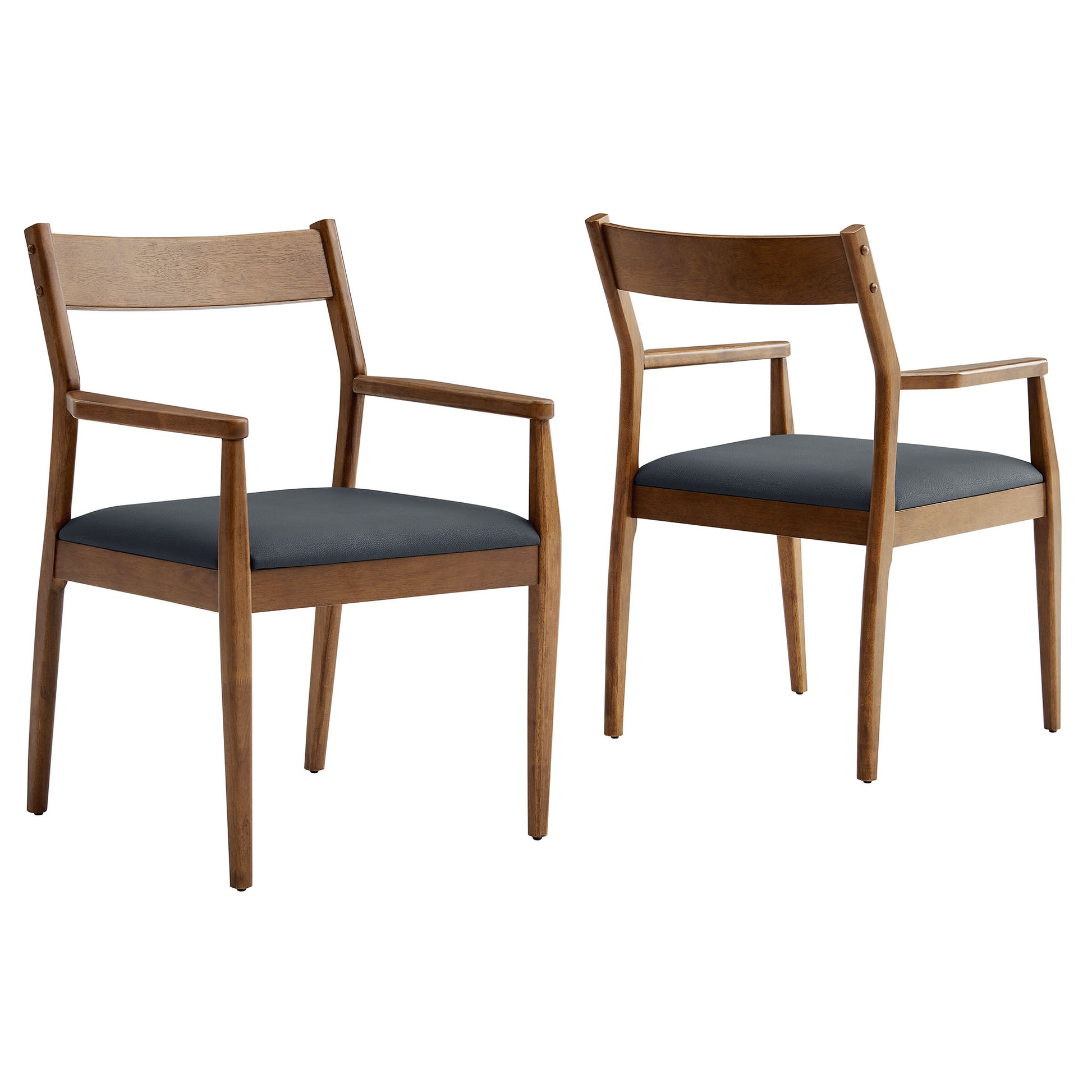 Solara Vegan Leather Wood Dining Armchairs Set of 2 by Modway - Best Buy Furniture