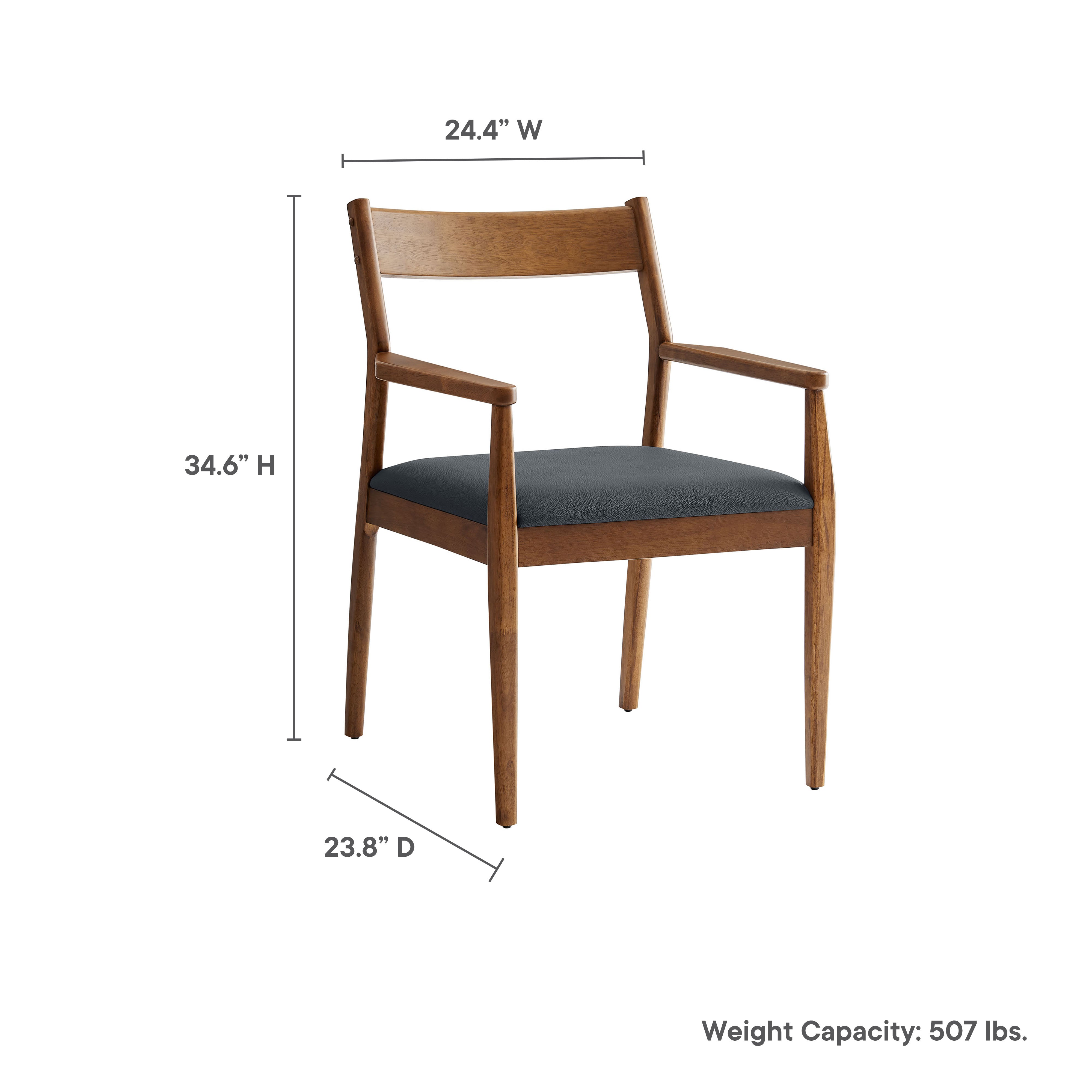 Solara Vegan Leather Wood Dining Armchairs Set of 2 by Modway - Best Buy Furniture