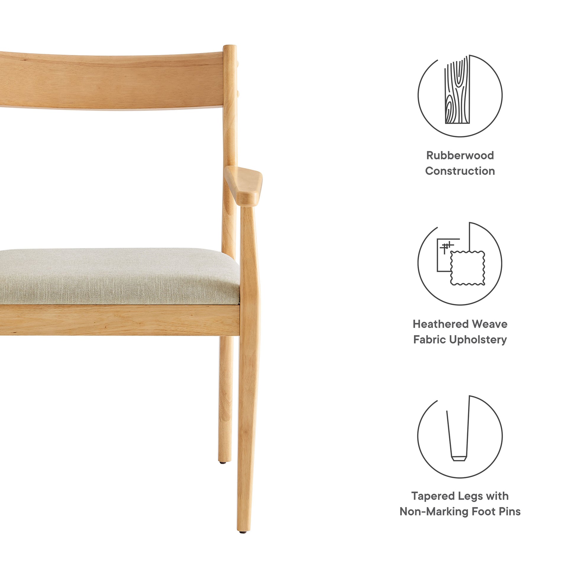 Solara Fabric Wood Dining Armchairs Set of 2 by Modway - Best Buy Furniture
