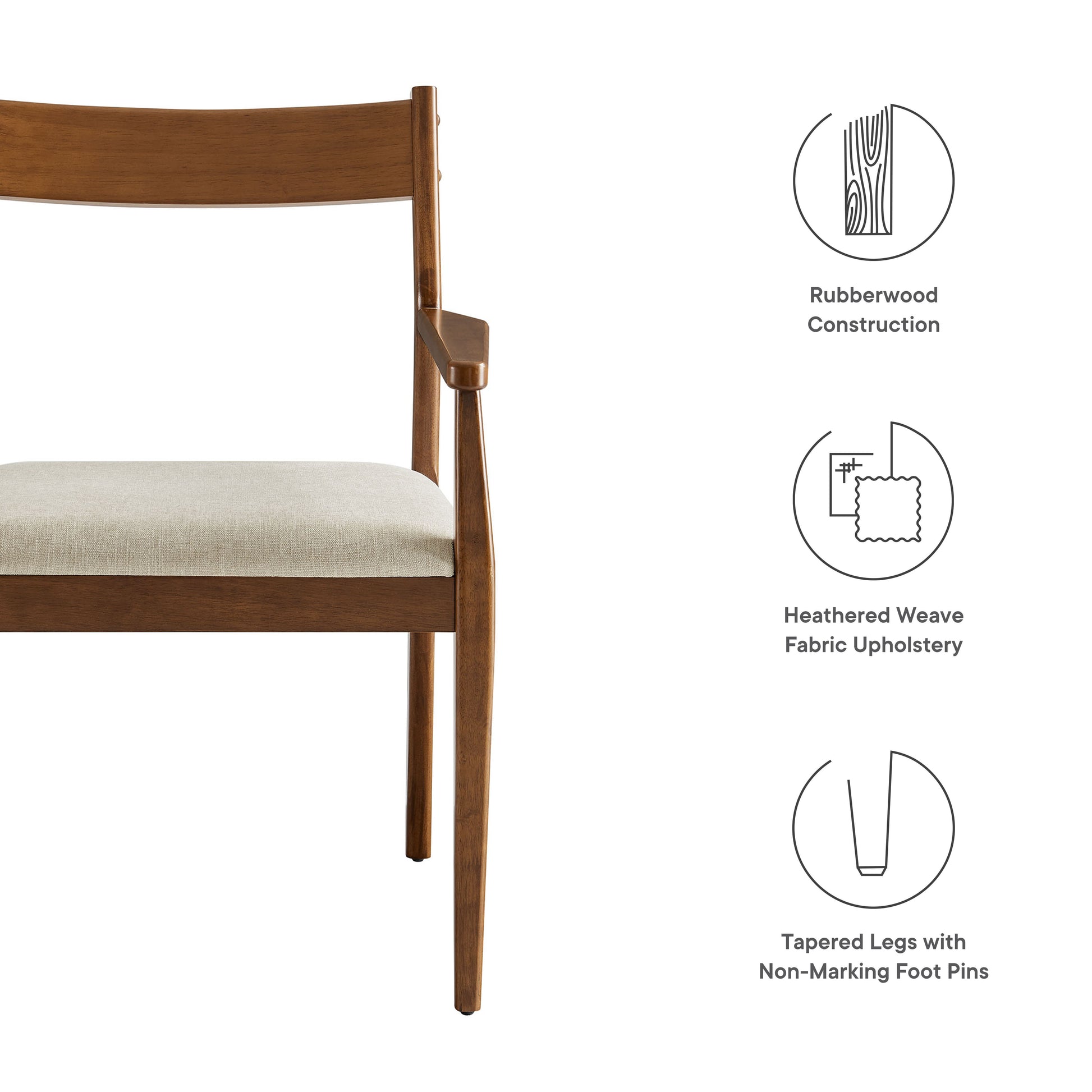 Solara Fabric Wood Dining Armchairs Set of 2 by Modway - Best Buy Furniture