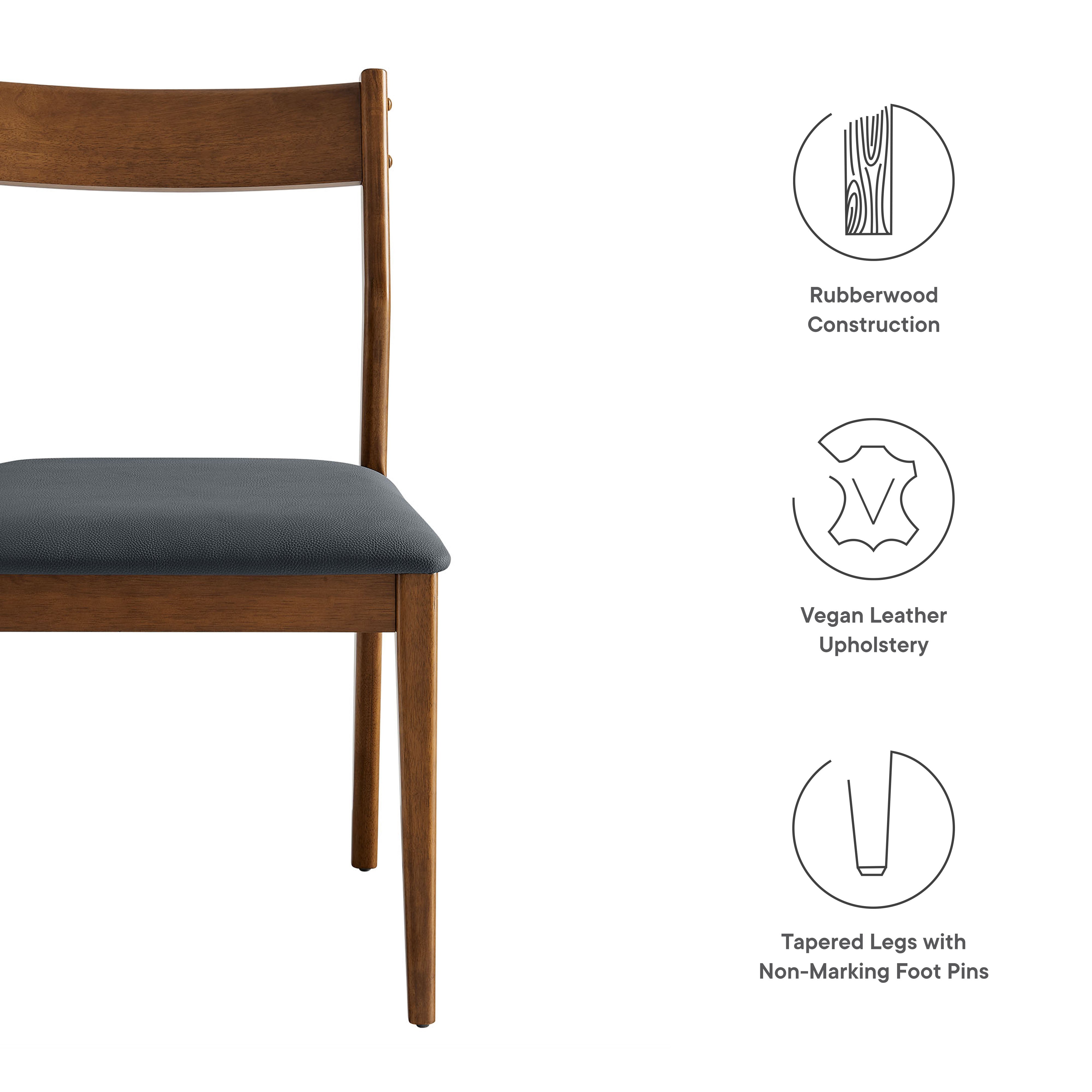 Solara Vegan Leather Wood Dining Side Chairs Set of 2 by Modway - Best Buy Furniture