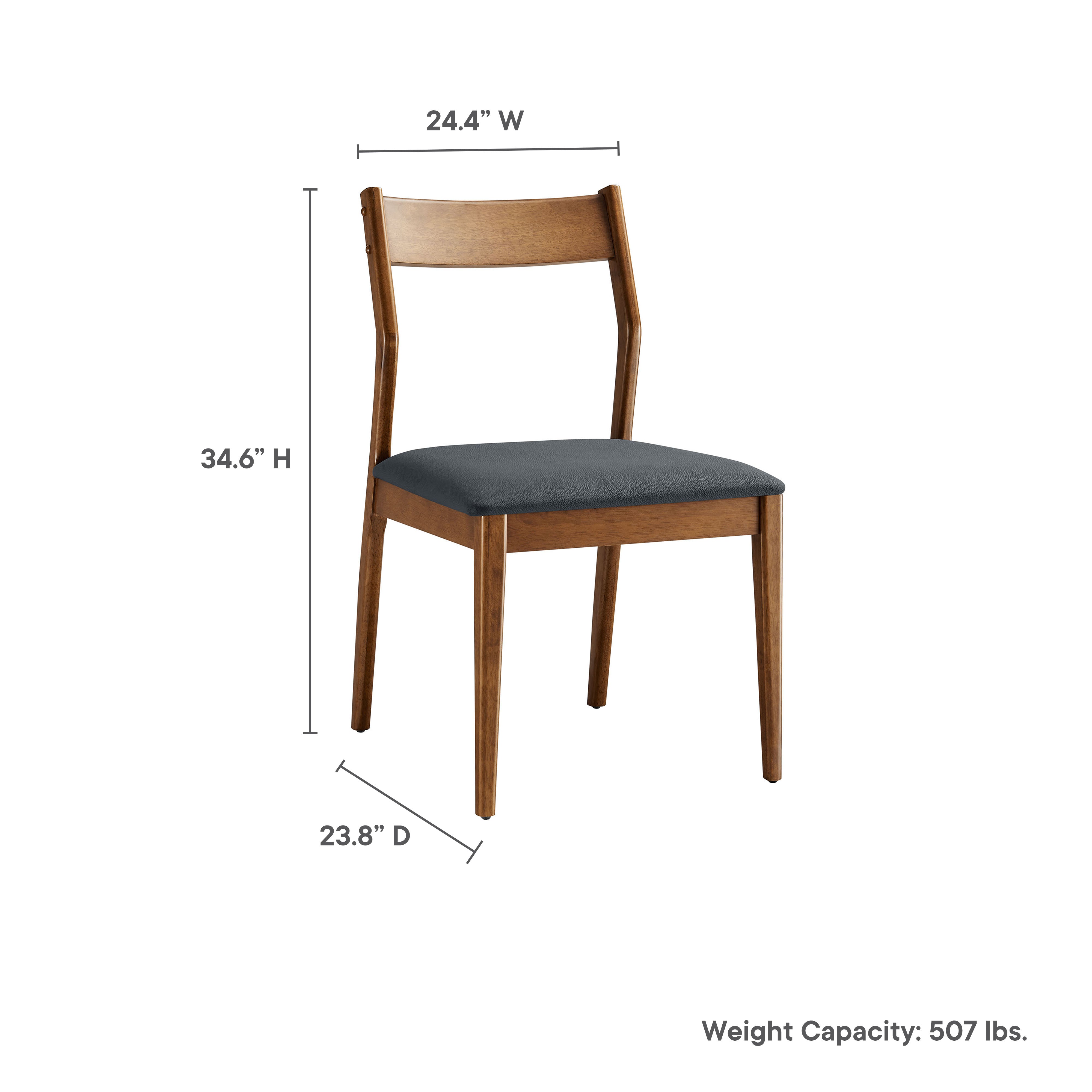 Solara Vegan Leather Wood Dining Side Chairs Set of 2 by Modway - Best Buy Furniture