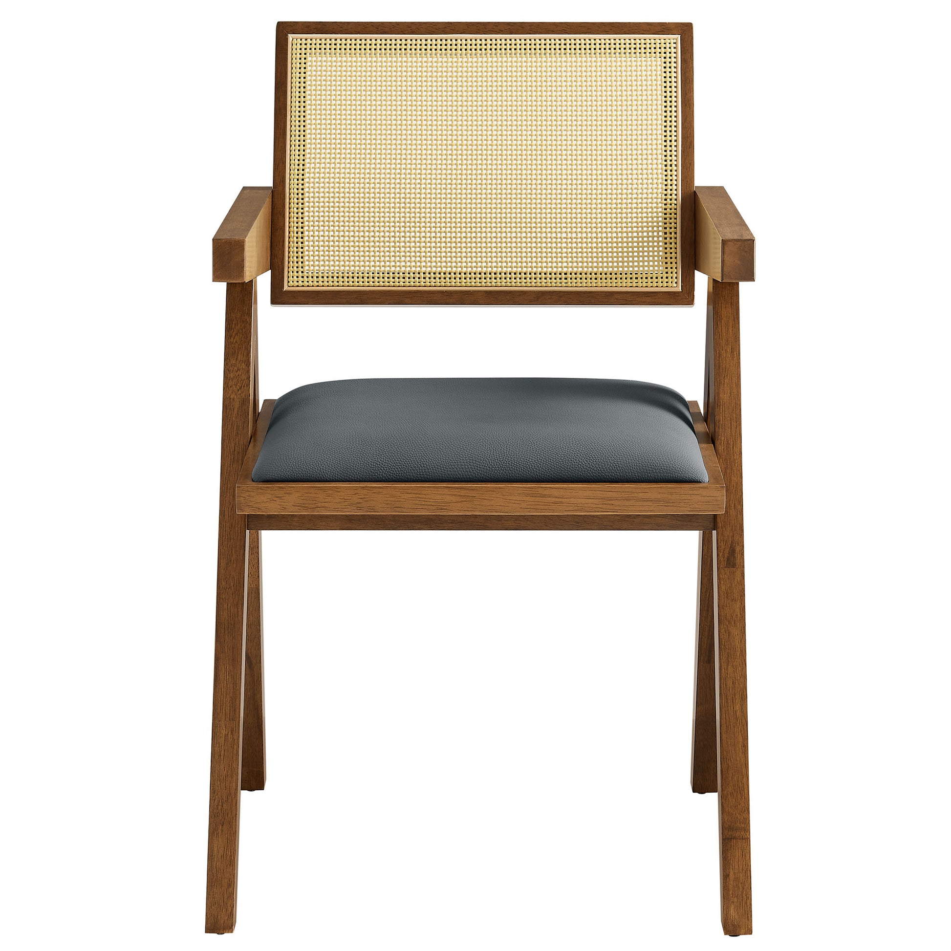 Thera Vegan Leather Cane Dining Armchairs Set of 2 by Modway - Best Buy Furniture