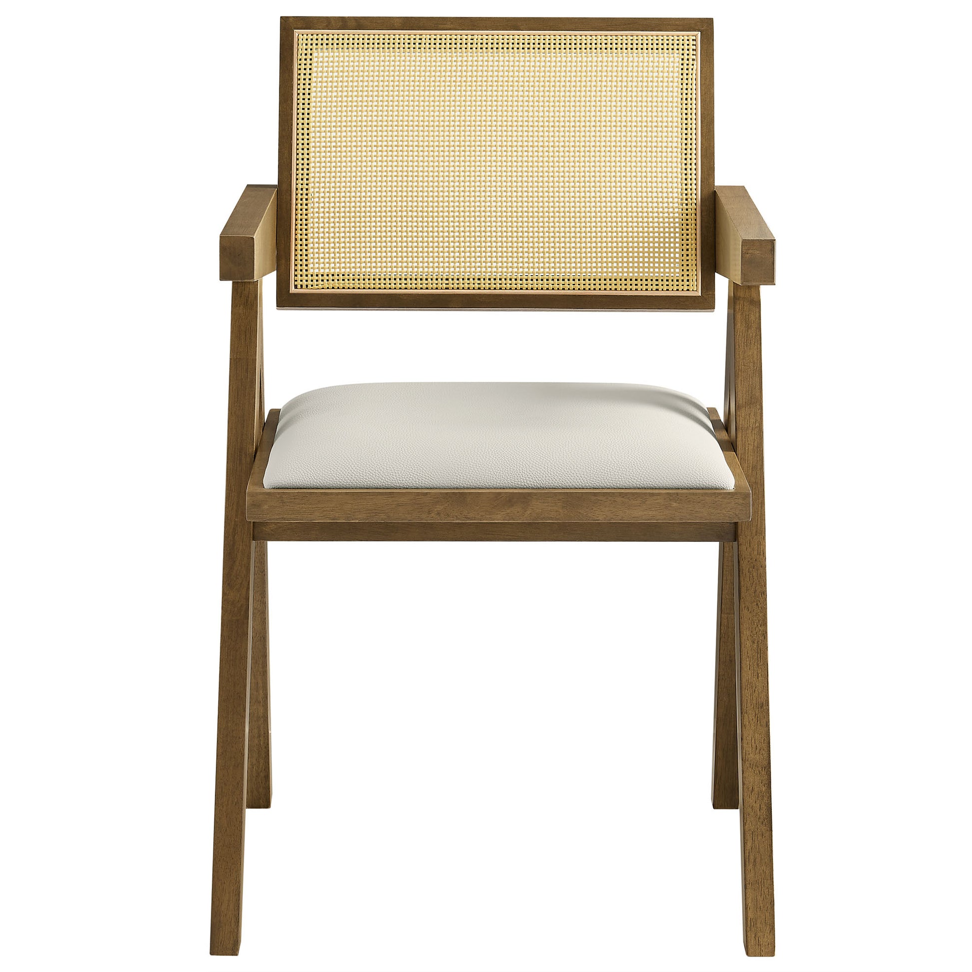 Thera Vegan Leather Cane Dining Armchairs Set of 2 by Modway - Best Buy Furniture